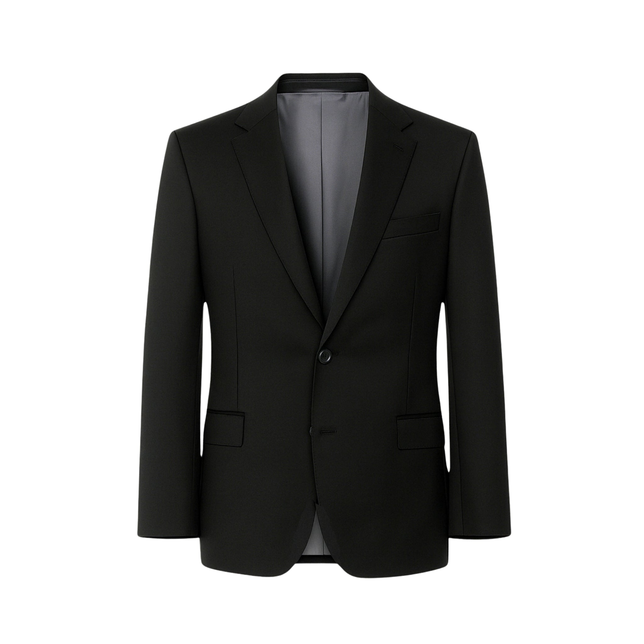 Black Wool Blazer Formal Single Button Evening Jacket