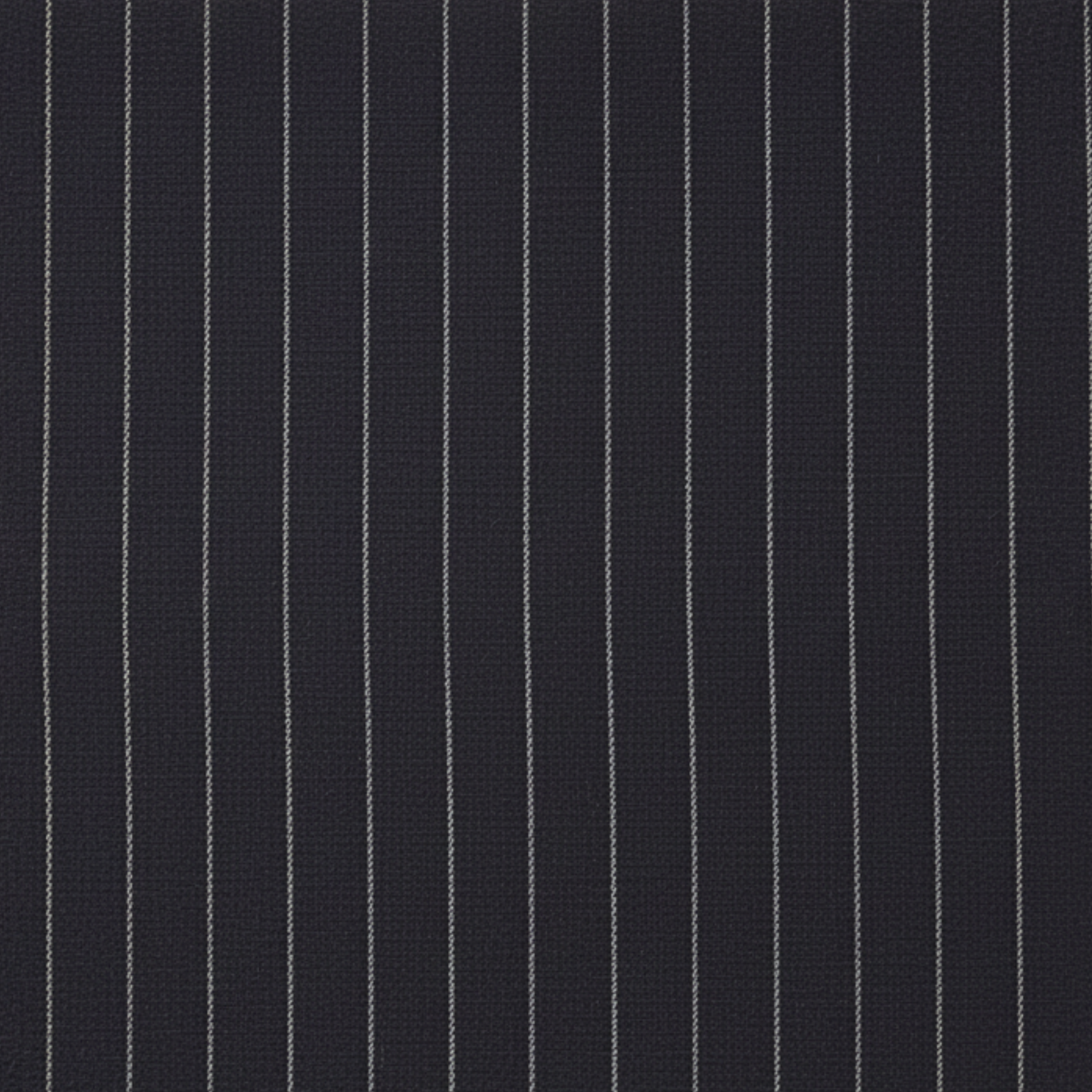 Tailory black wool pinstripe suiting fabric swatch