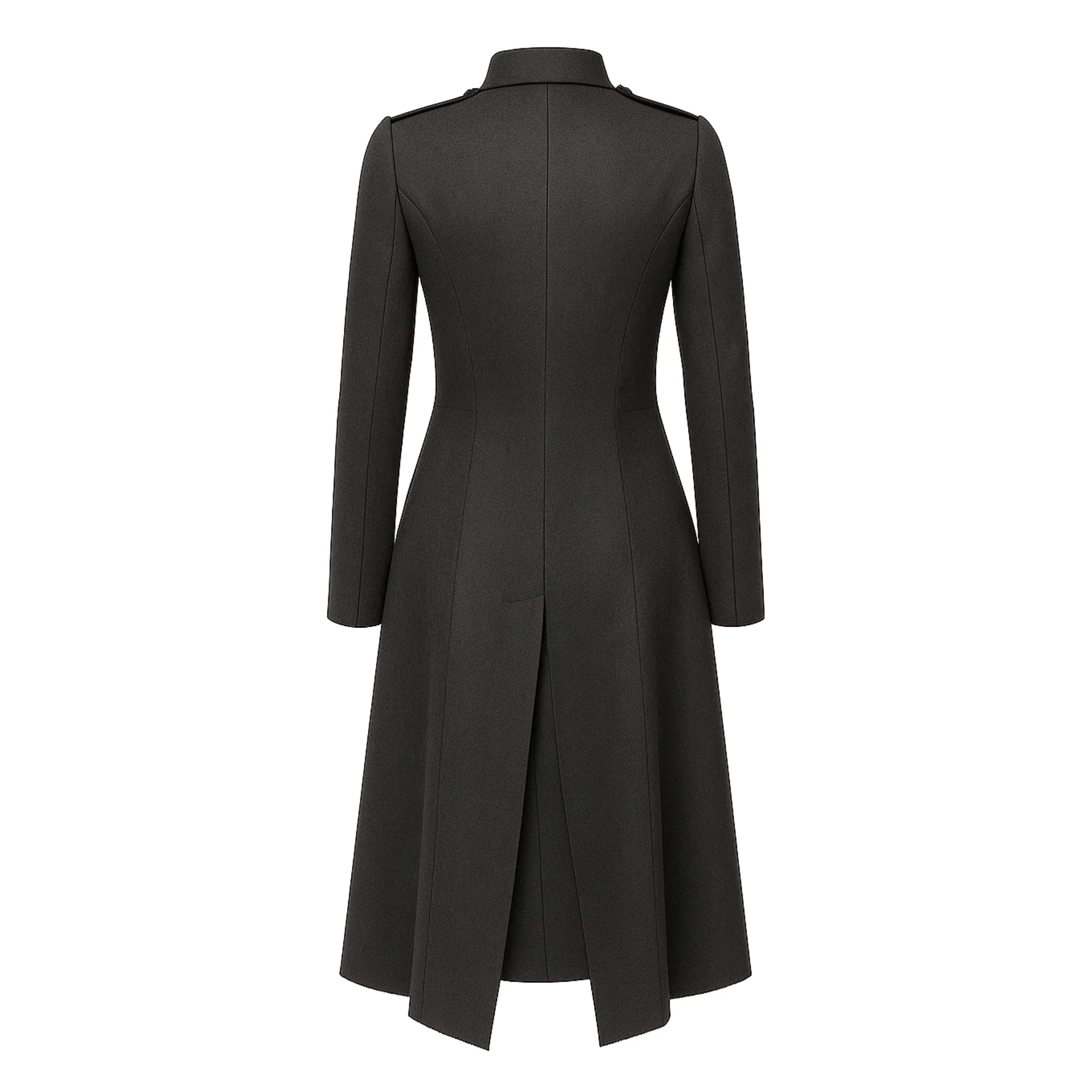 Charcoal Loro Piana Deconstructed Military Double - Breasted Coat - Overcoat - The Tailory New York