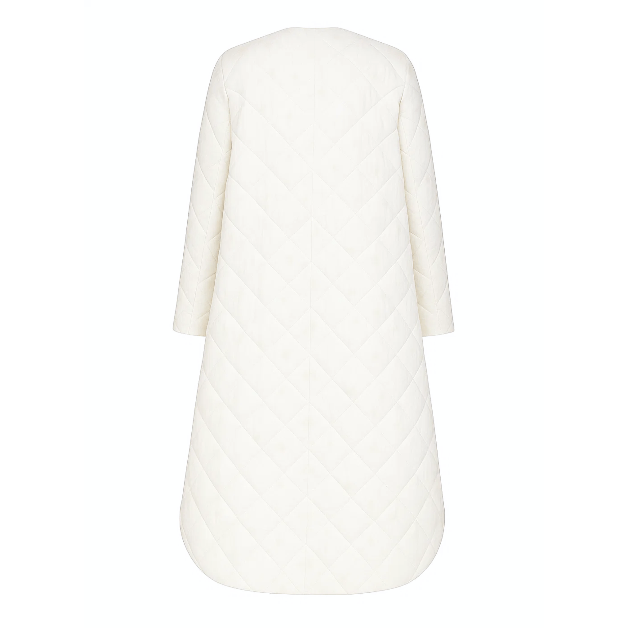 Ivory Loro Piana Lotus Print Quilted Puffer Coat - Coat - The Tailory New York