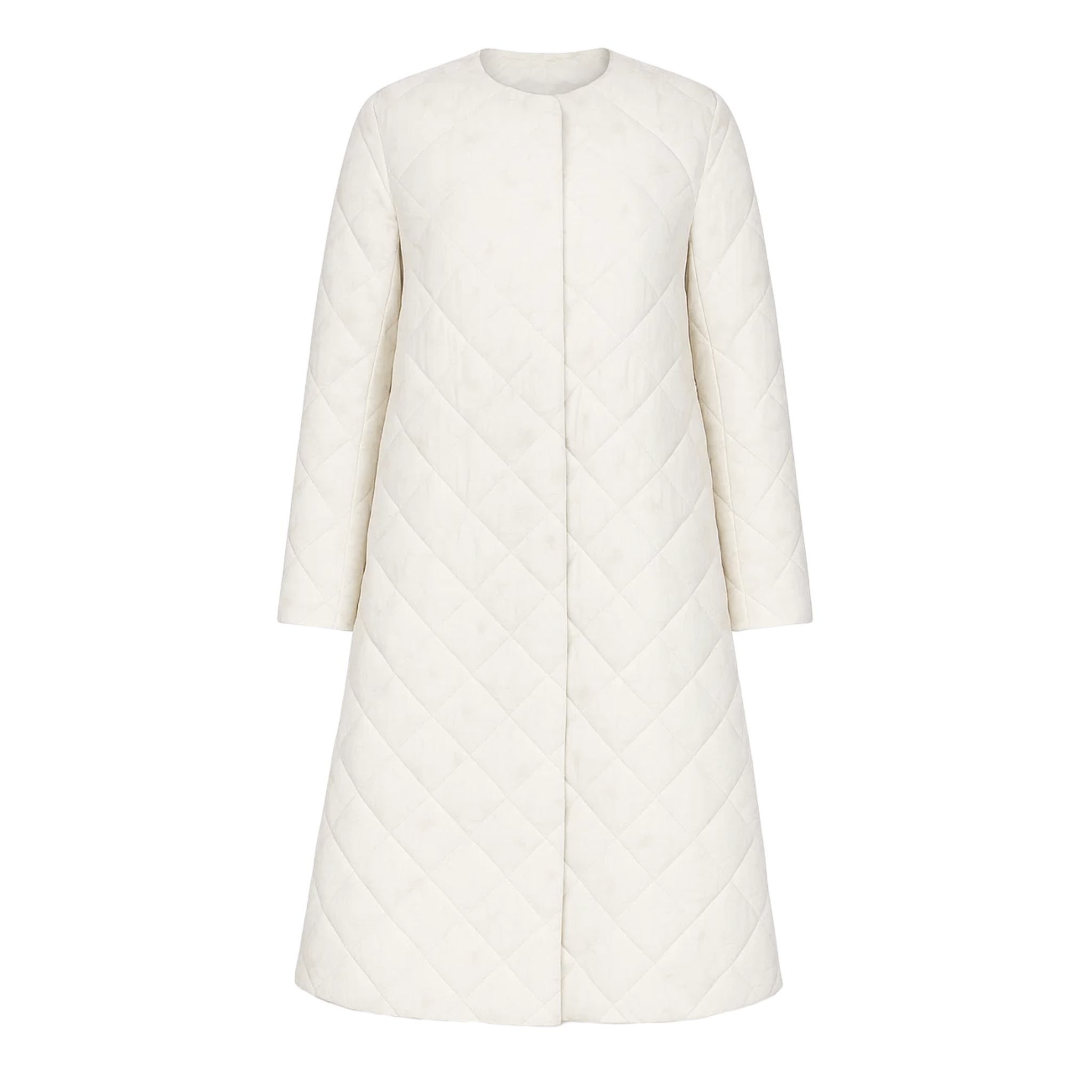 Ivory Loro Piana Lotus Print Quilted Puffer Coat - Coat - The Tailory New York