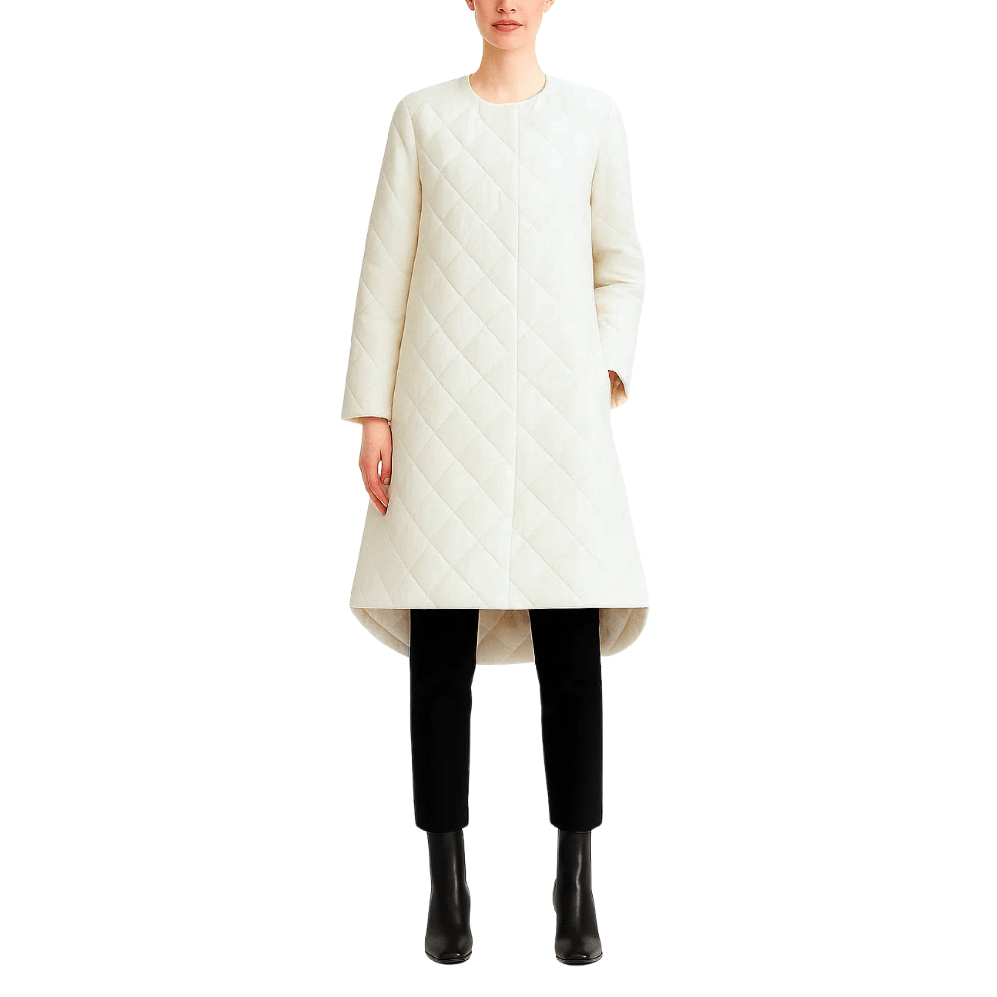Ivory Loro Piana Lotus Print Quilted Puffer Coat - Coat - The Tailory New York
