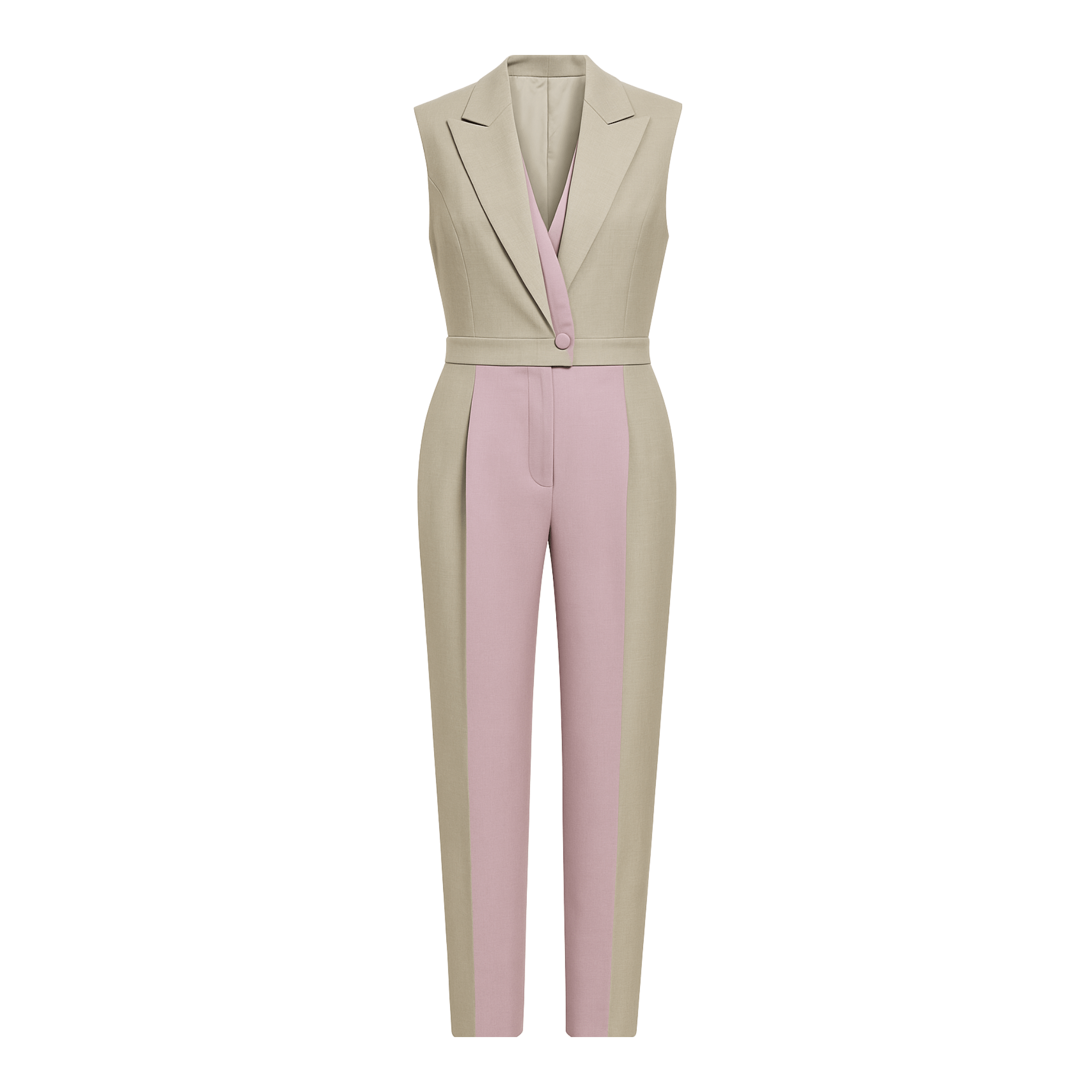 SAMPLE SALE | Beige and Lavender Suited Jumpsuit - blazor - The Tailory New York