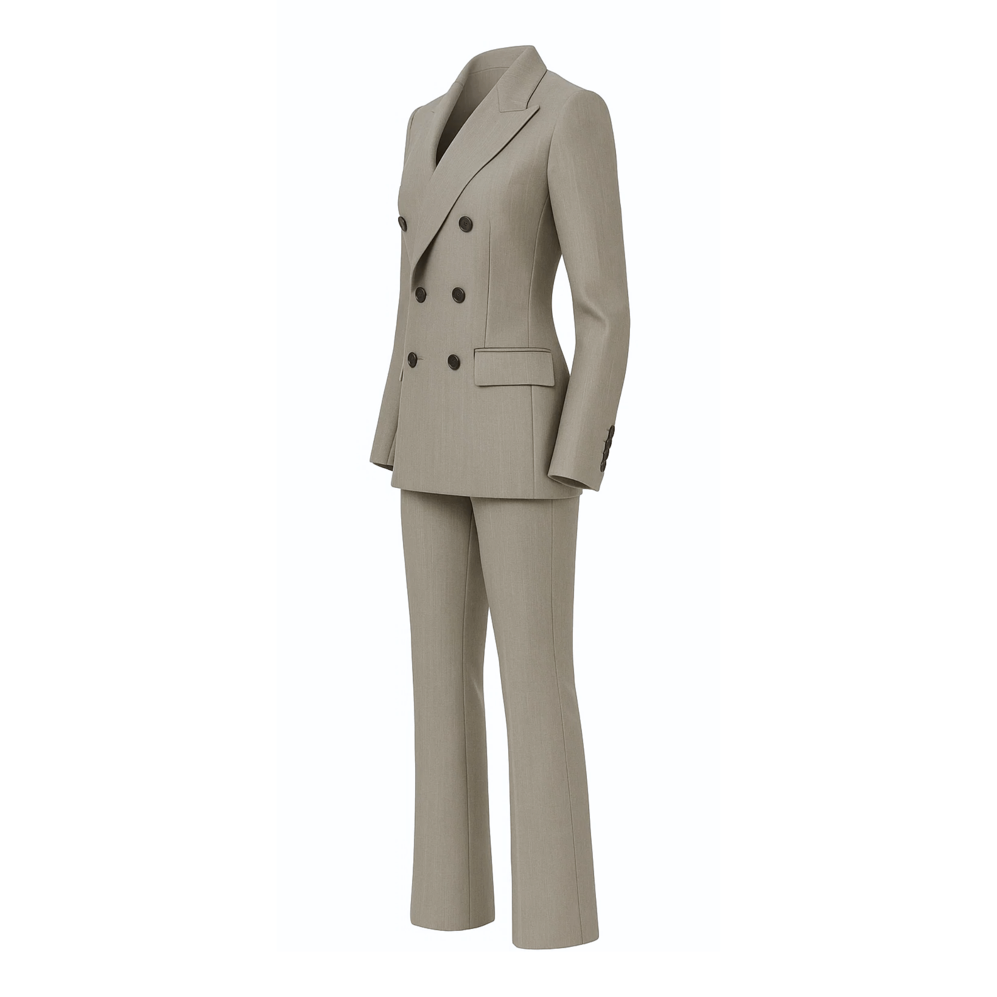 Women’s Double - Breasted Summer Suit Set | Wide Flare Crop Pant & Fitted Jacket - Suit Set - The Tailory New York