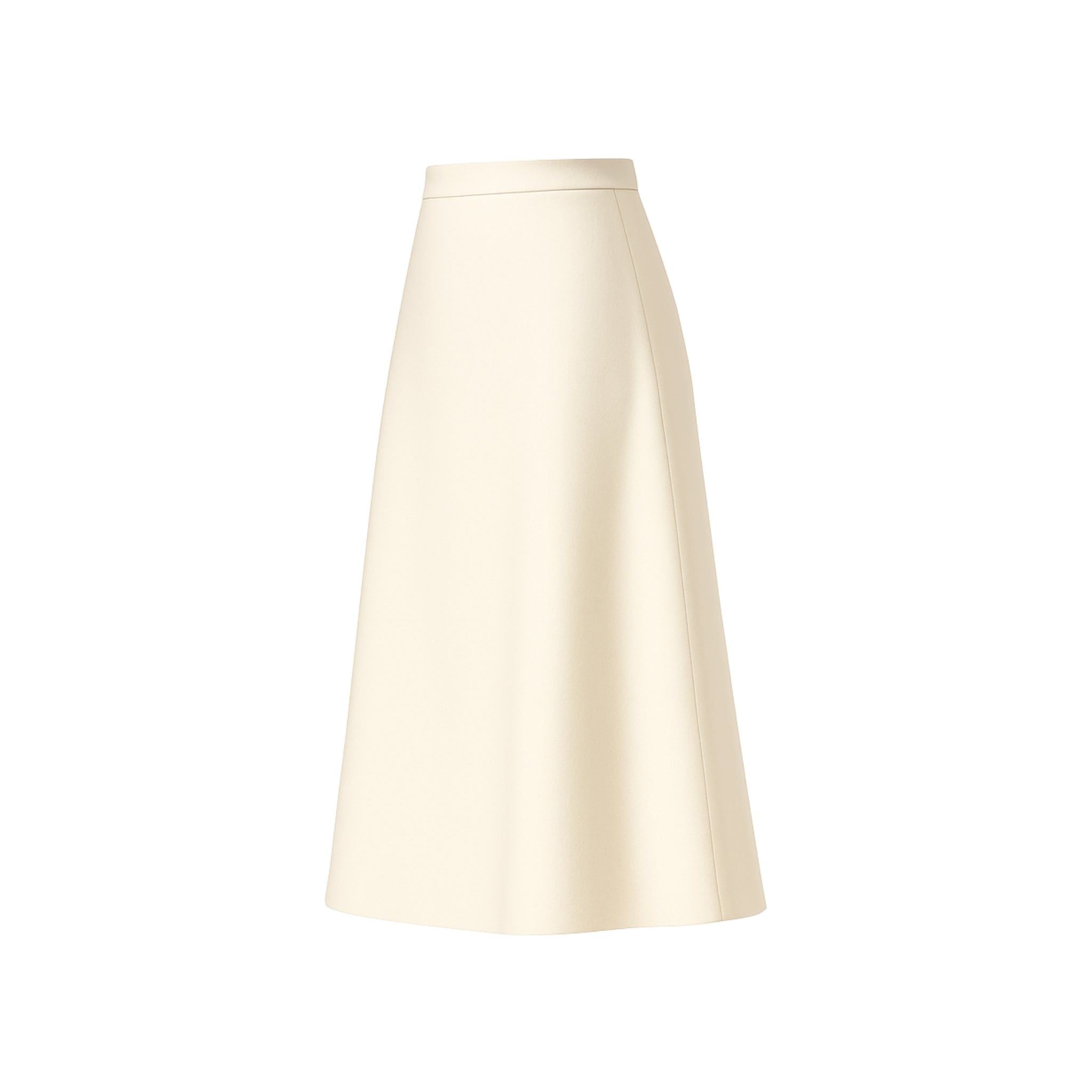 Ivory Loro Piana Wool Women's Midi Skirt