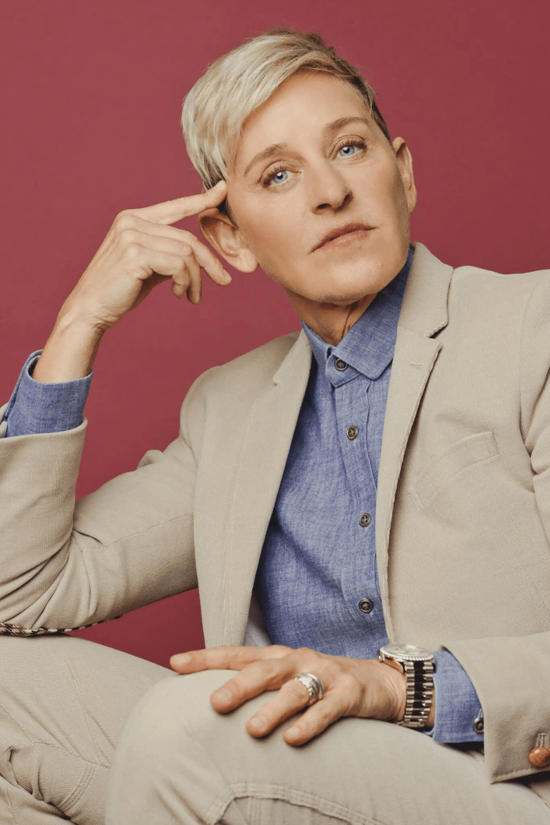 Ellen Degeneres in a casual suit