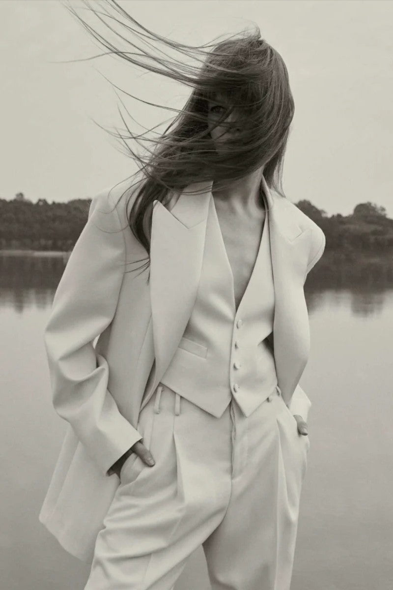 A model wearing bespoke garments from The Tailory New York