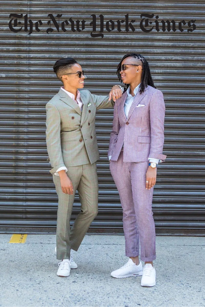 Danielle Cooper and Sara Geffrard in tailored suits