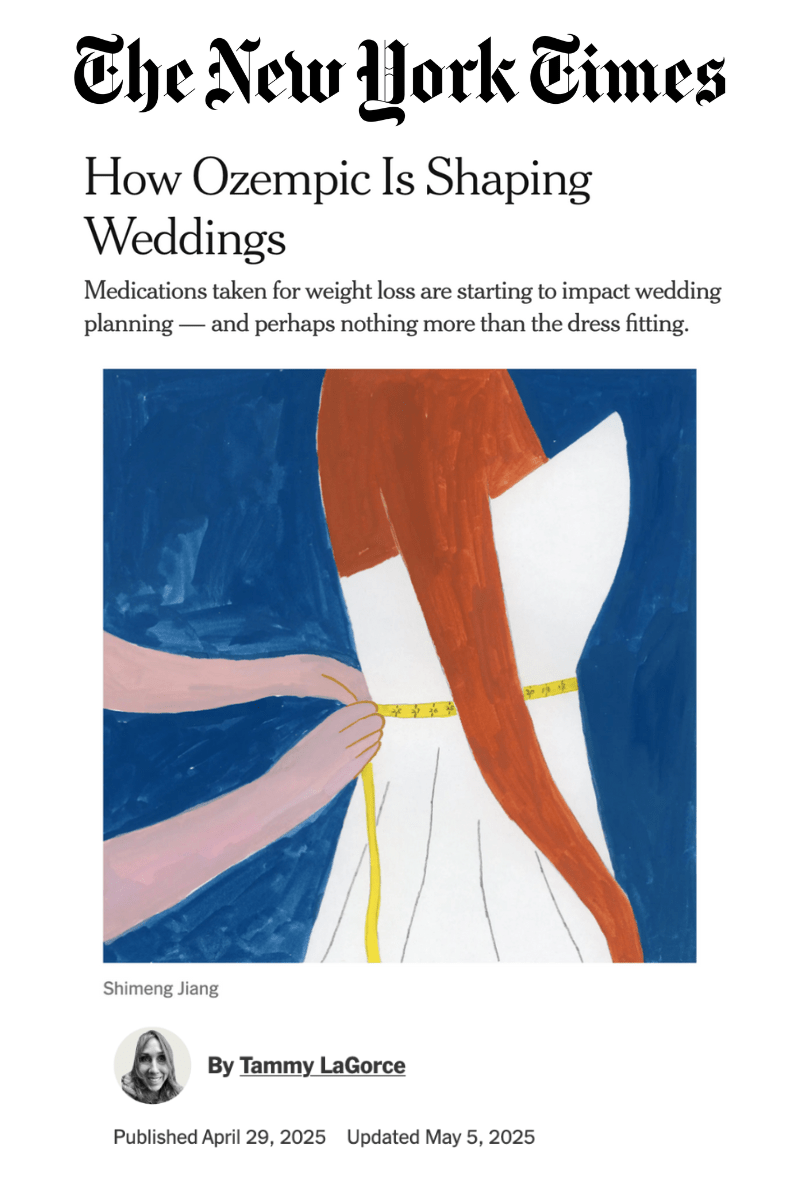 NYTimes: How Ozempic Is Shaping Weddings - The Tailory New York