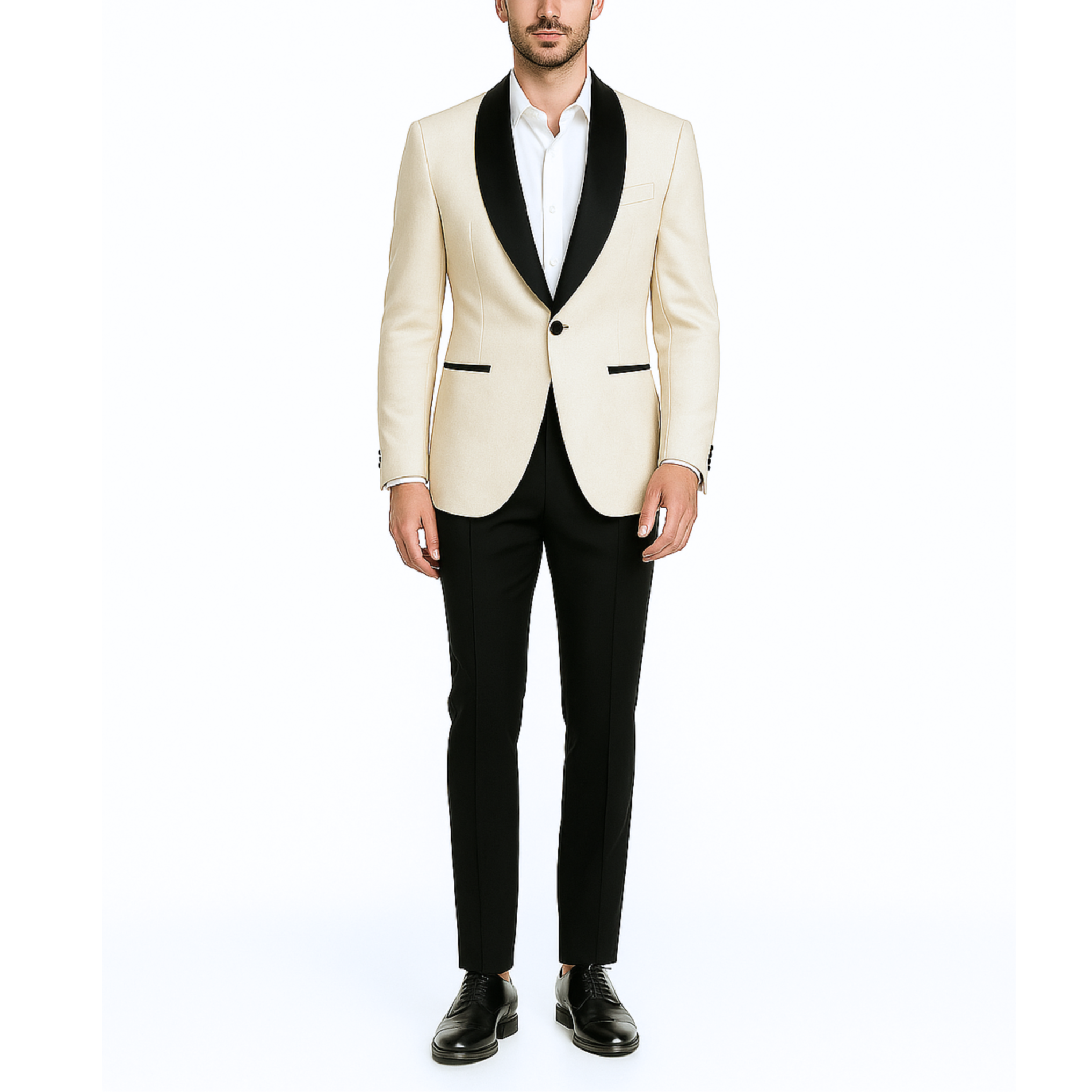 Cream Loro Piana Tuxedo Blazer
