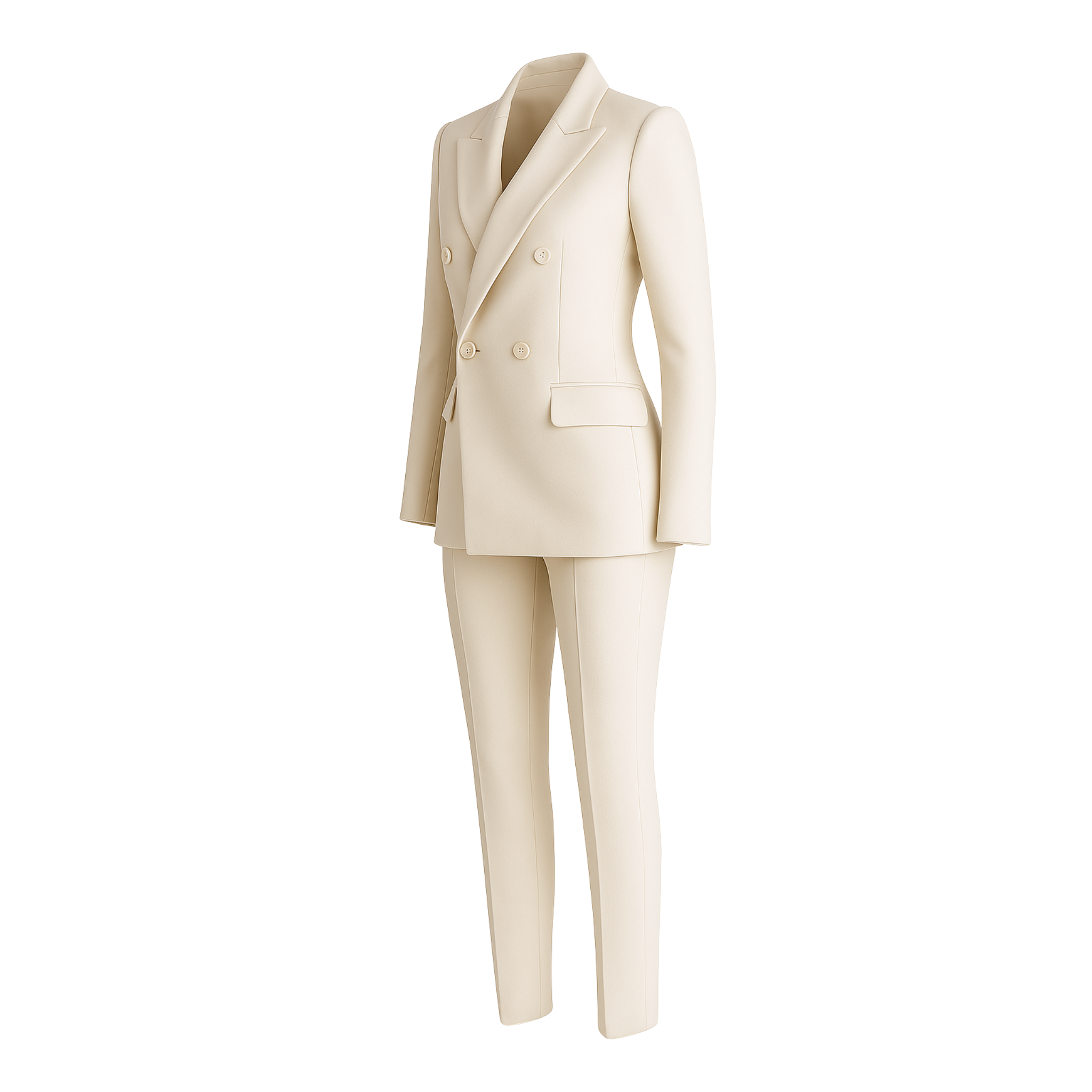 PRE-LOVED | Women's Cream Fitted Wedding Suit