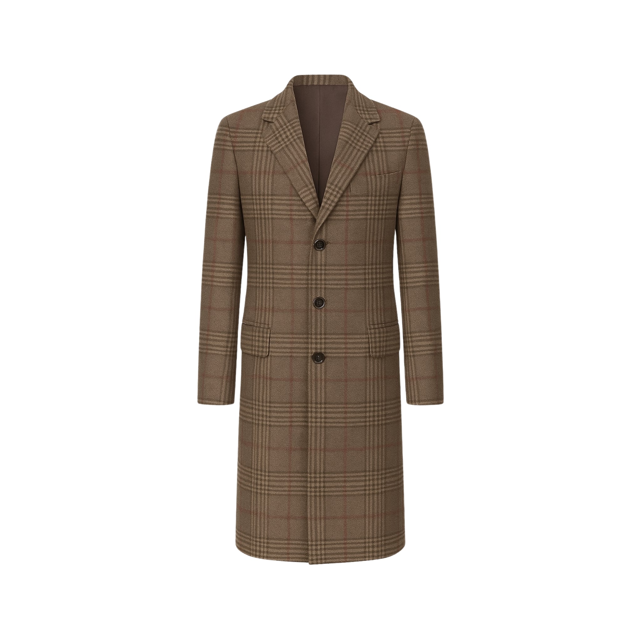 Terra Walking Coat  Glen Plaid Wool  Tailored Canvas Structure