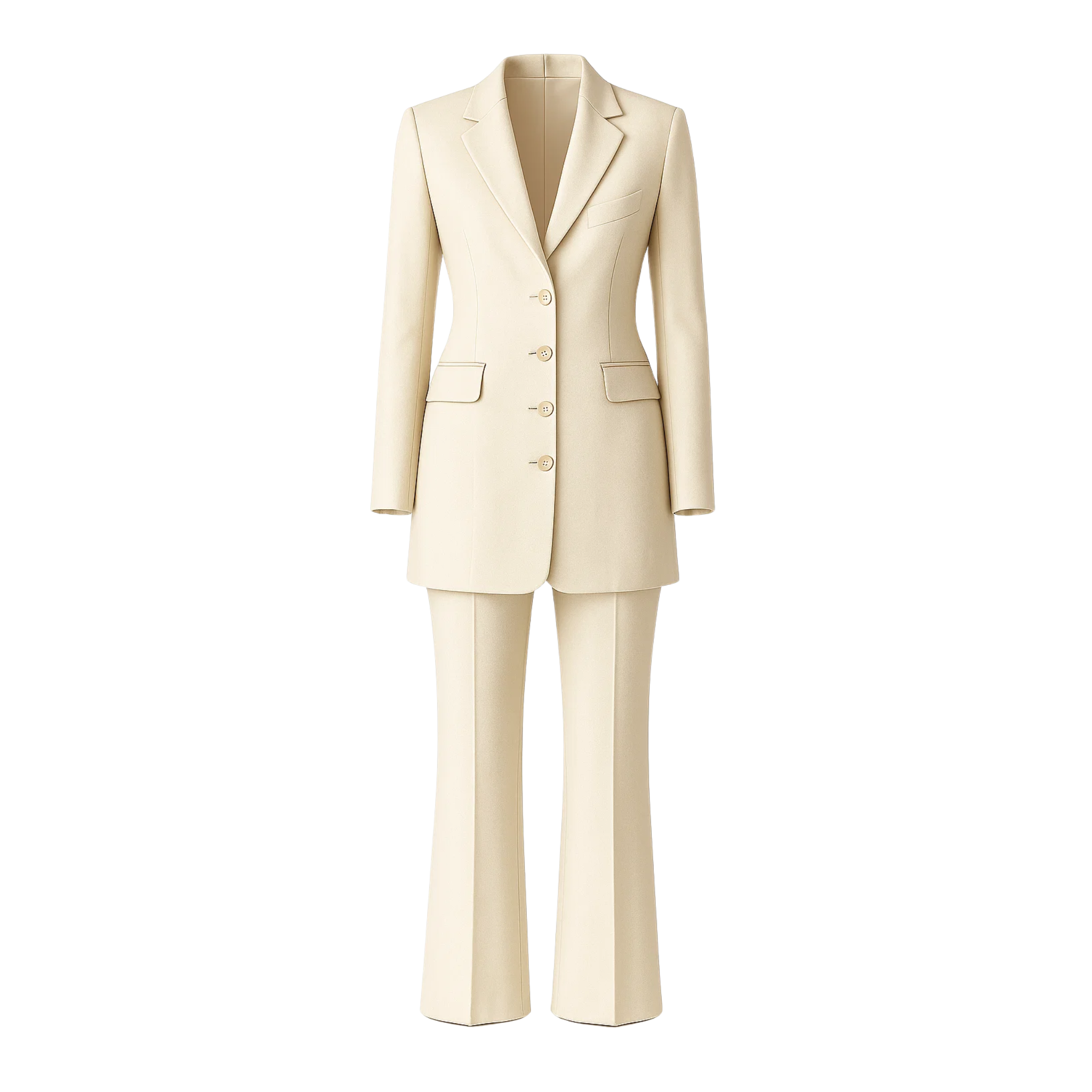 SAMPLE SALE | Cream Pantsuit Four Button Blazer