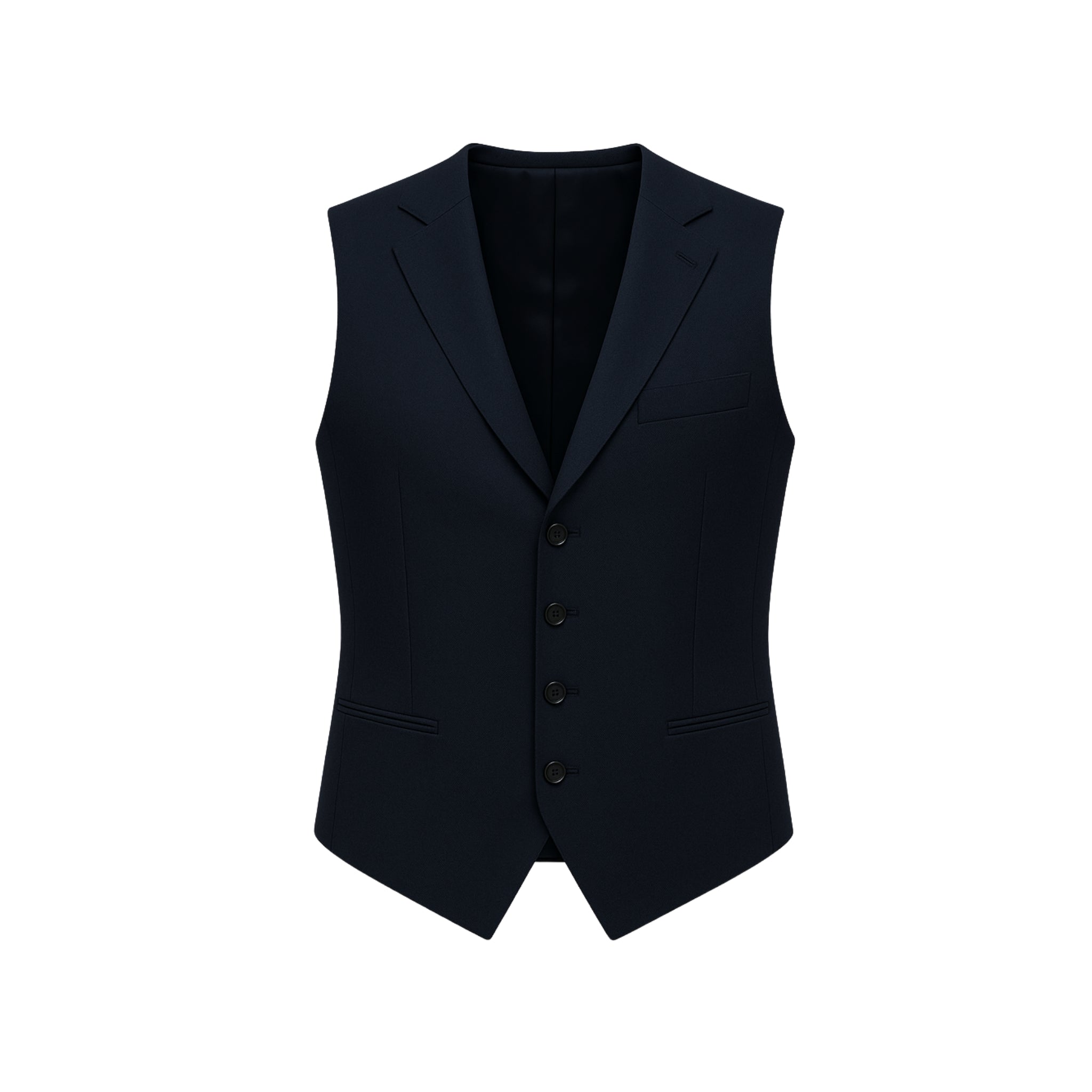 Masculine Fit Wool Vest in Navy