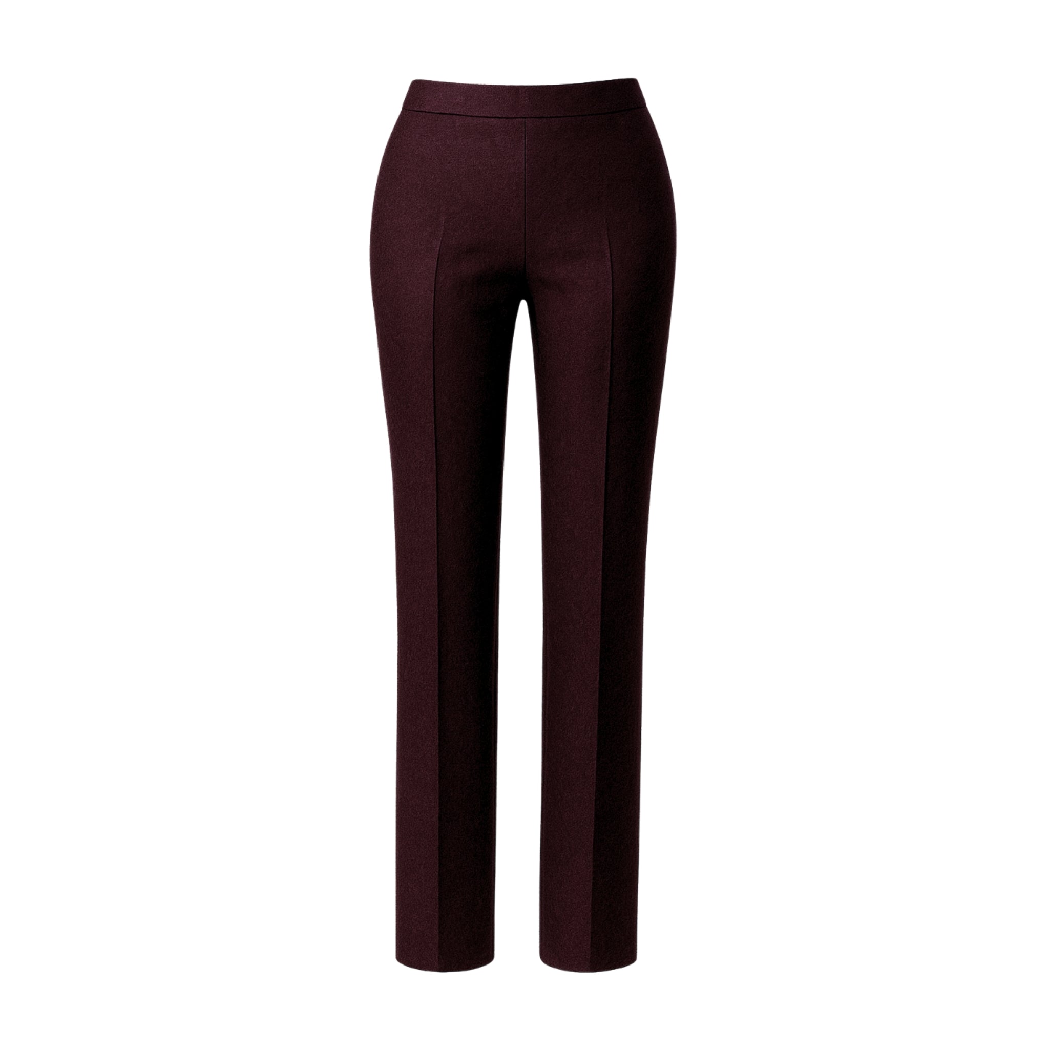 Women's Deep Burgundy Wool Trousers