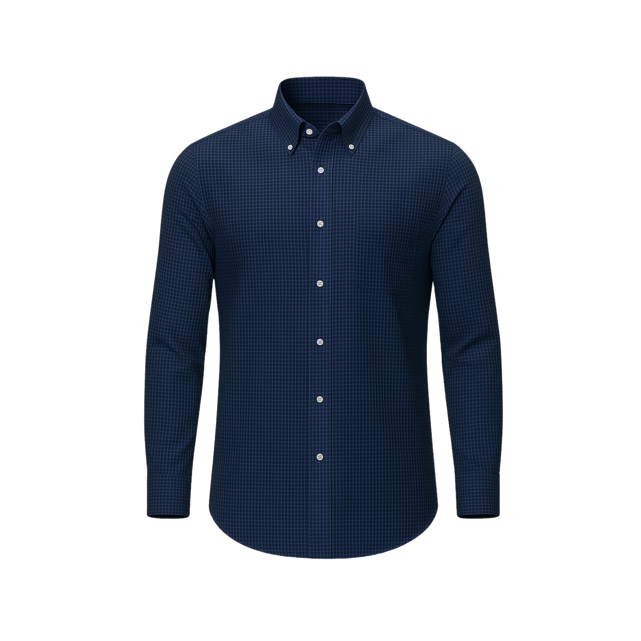 Men’s Navy Check Cotton Shirt