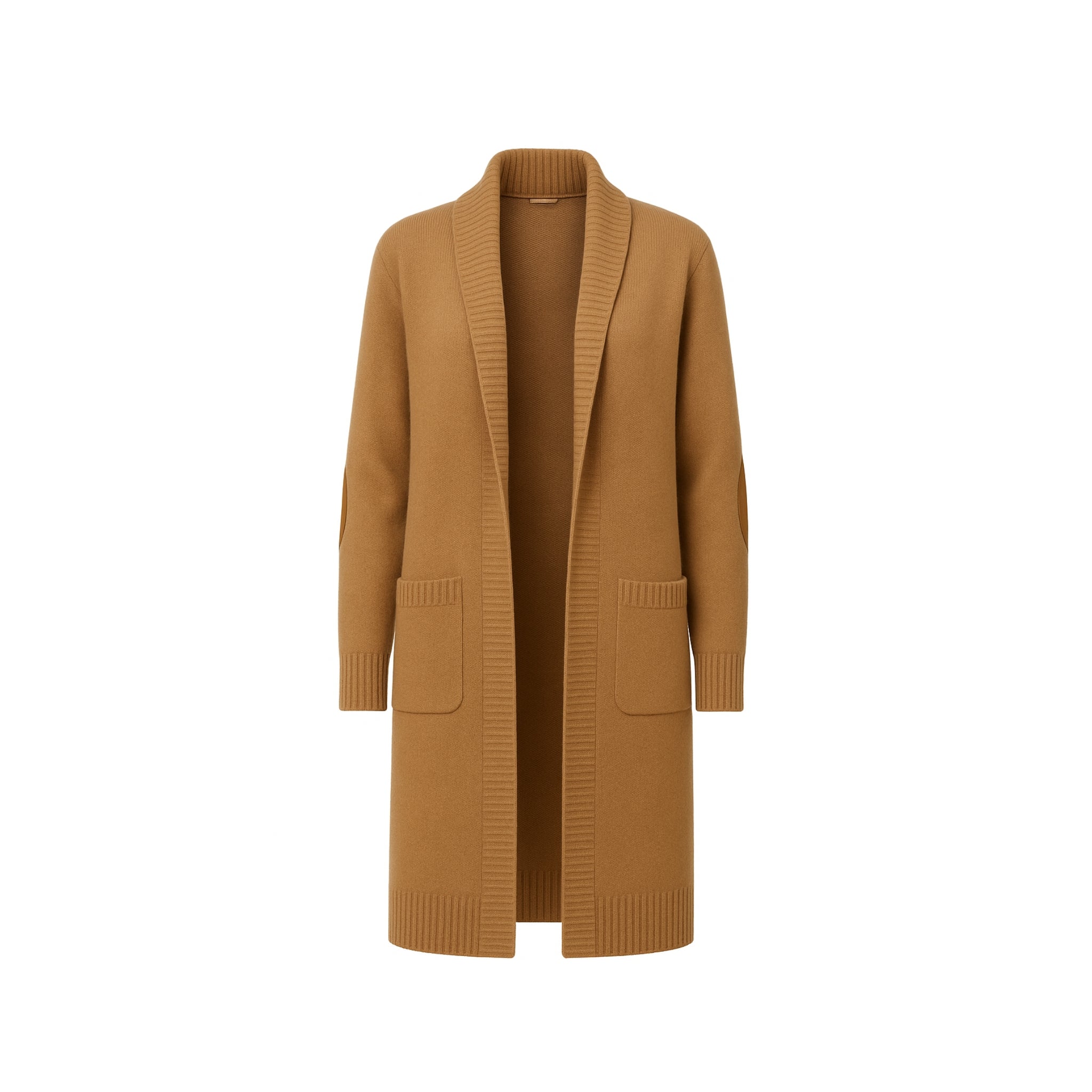 Camel Loro Piana Vicuña Open-Front Montauk Cardigan