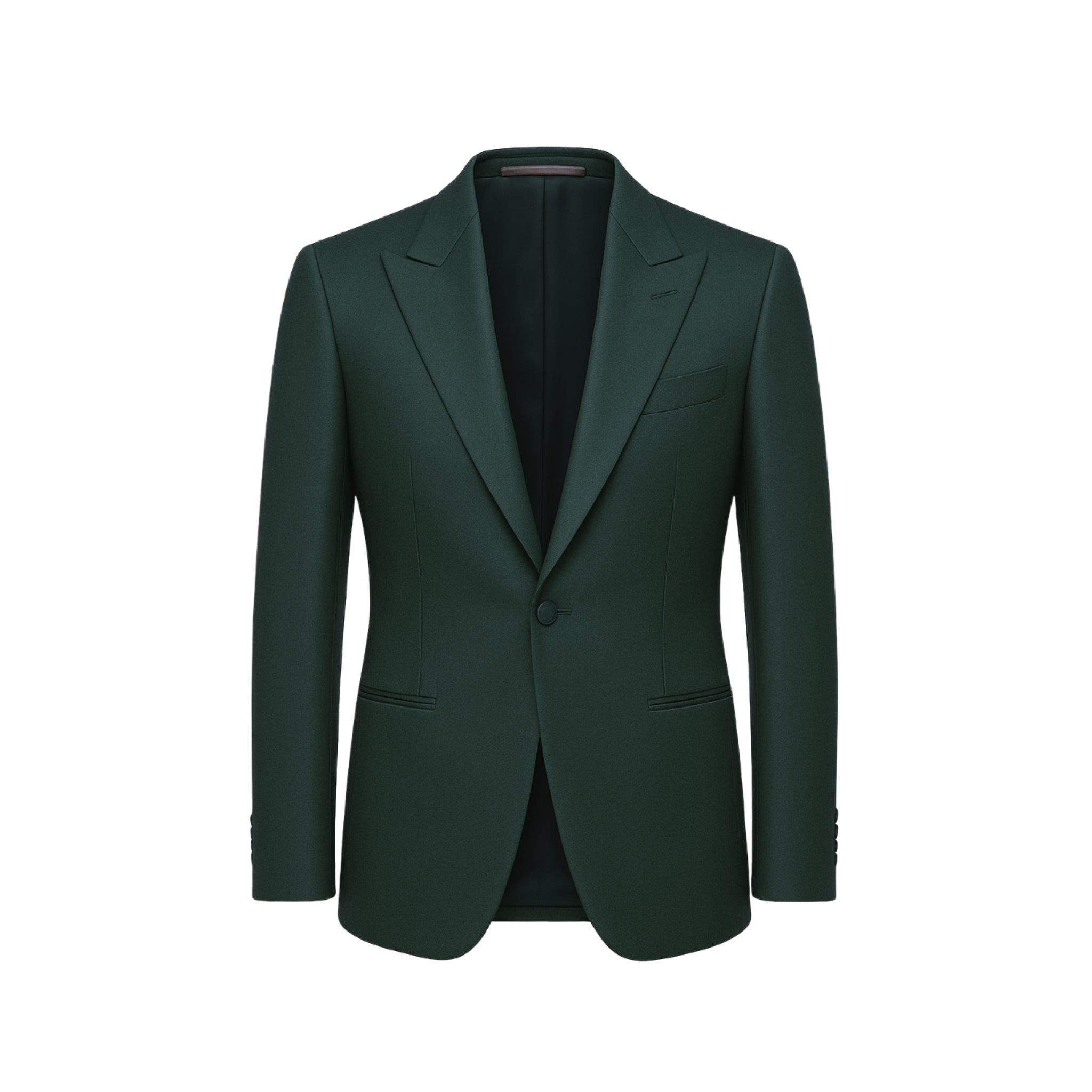 Men's Peak Lapel Wool Dinner Jacket in Hunter Green