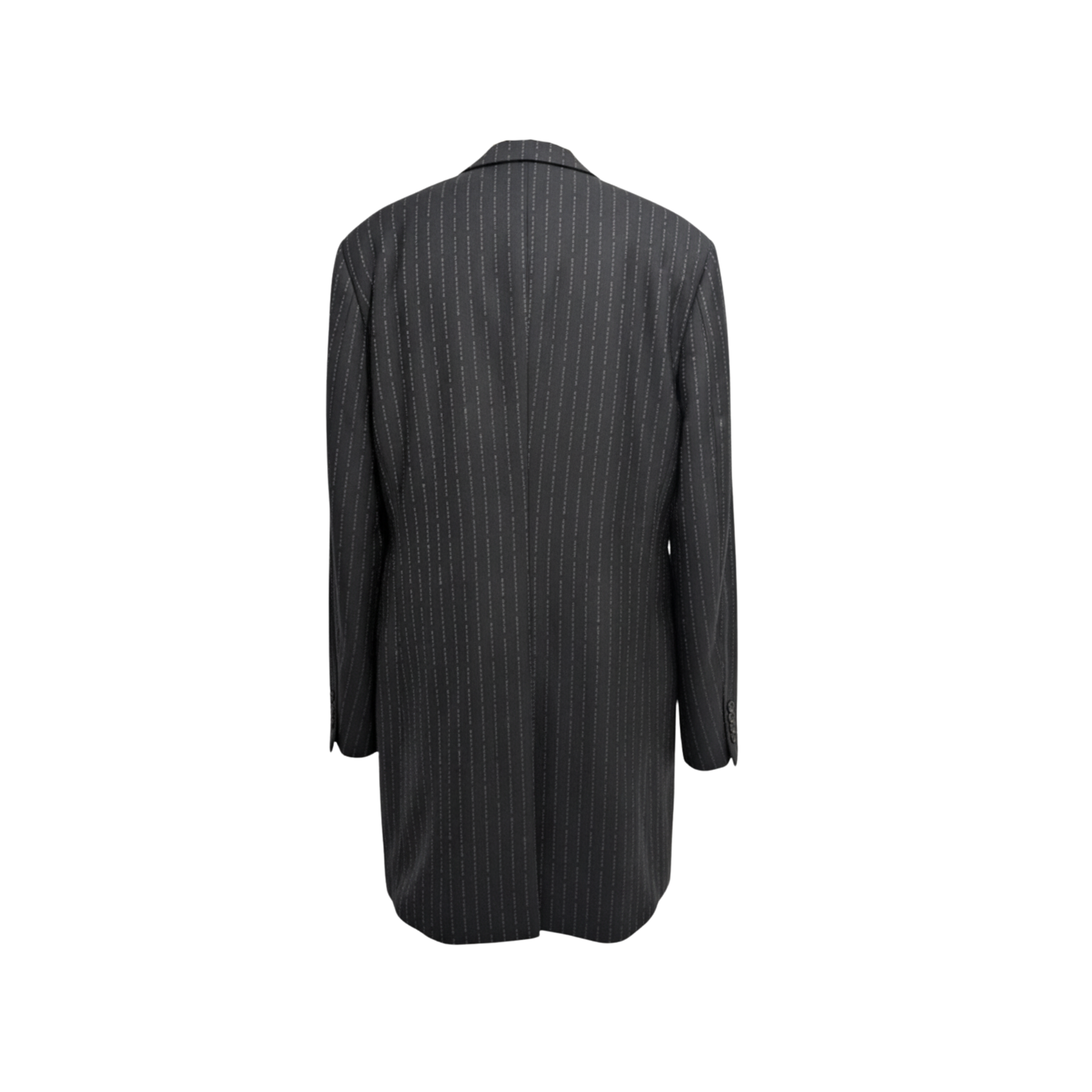 Structured Charcoal Pinstripe Double-Breasted Jacket