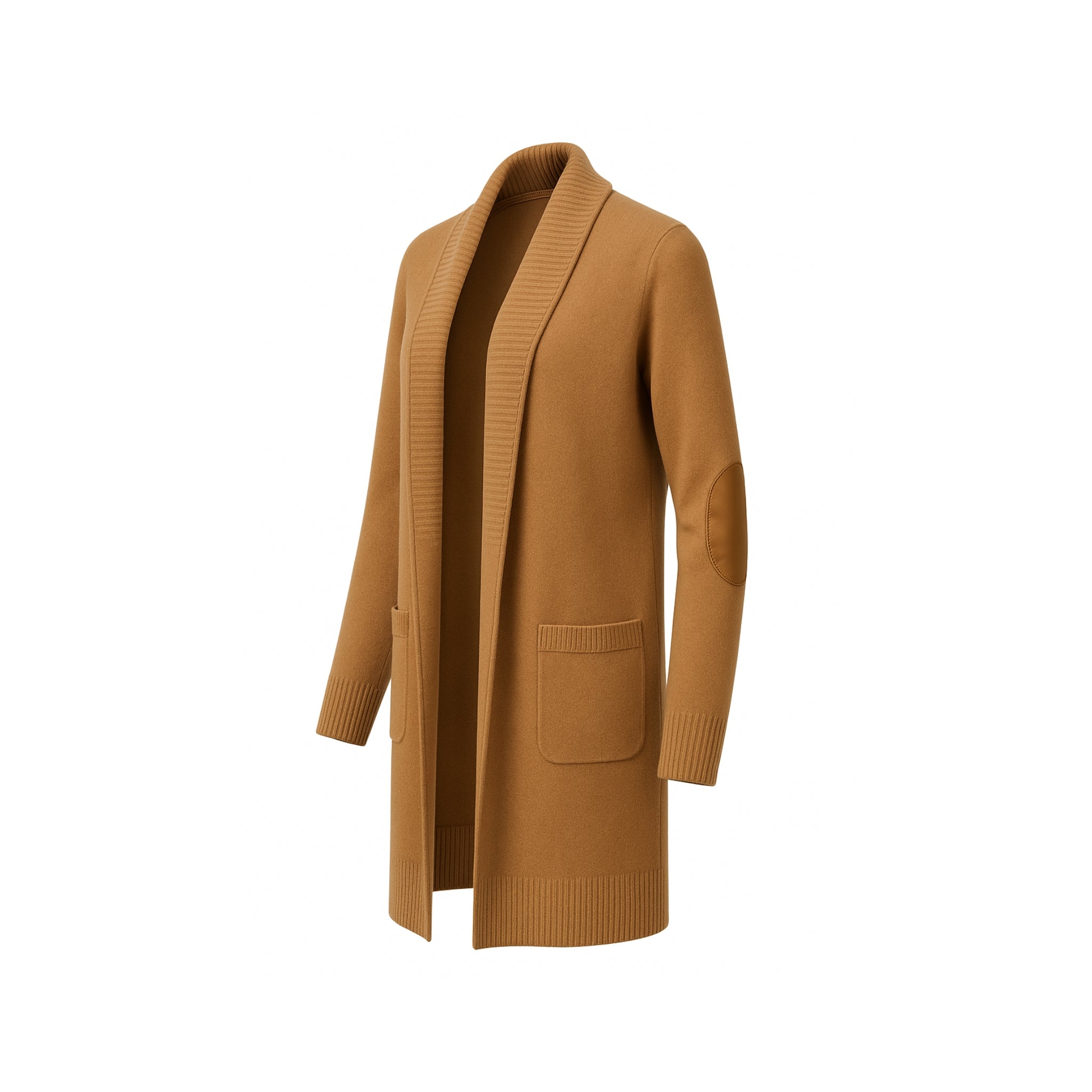 Camel Loro Piana Vicuña Open-Front Montauk Cardigan