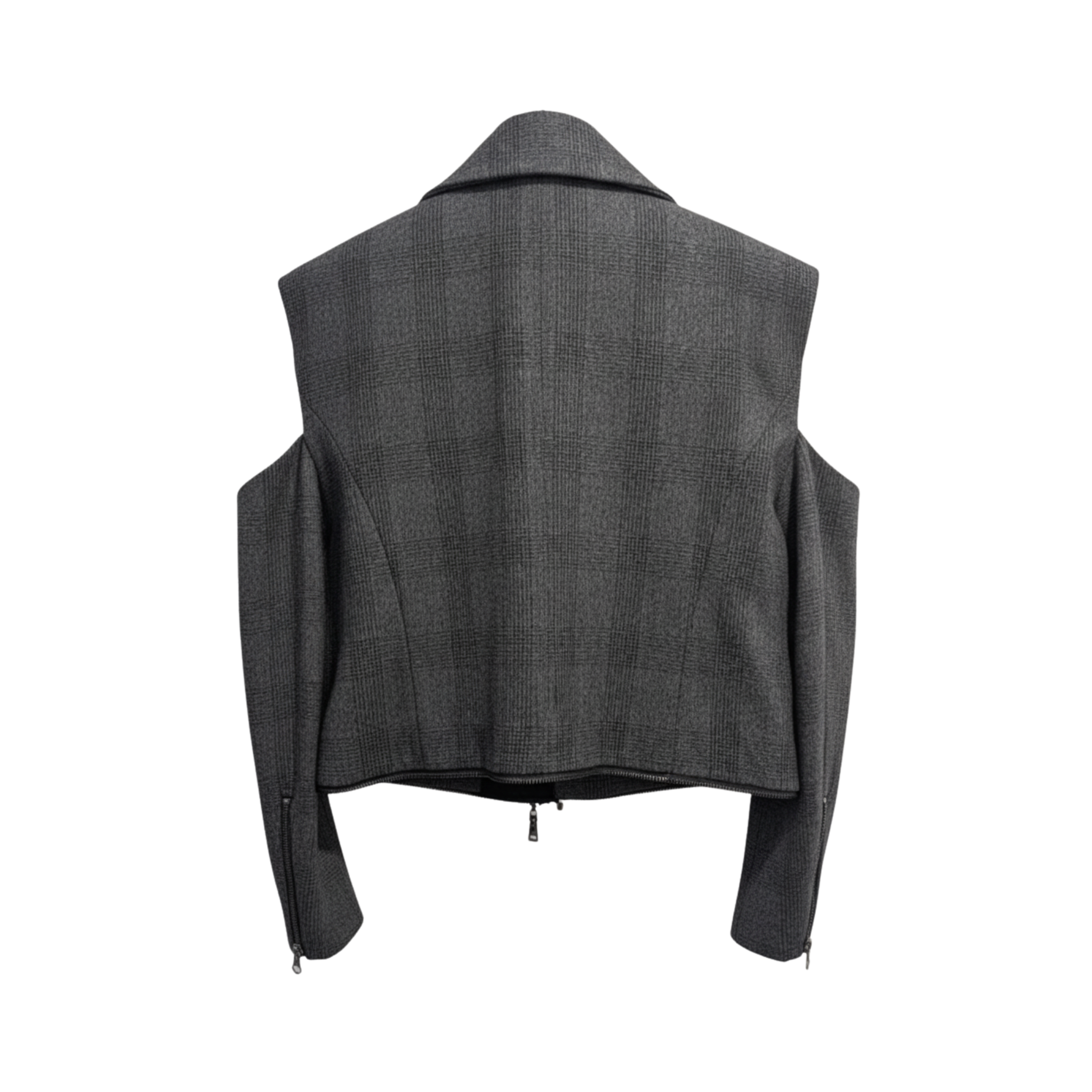 Shoulderless Grey Black Lapel Jacket