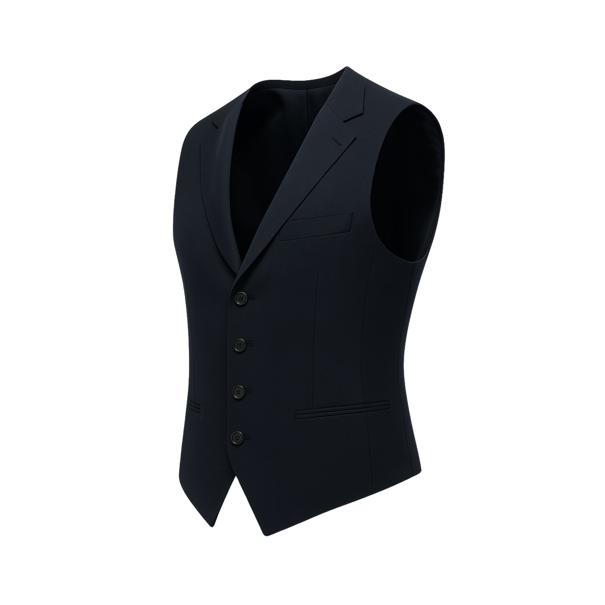 Masculine Fit Wool Vest in Navy