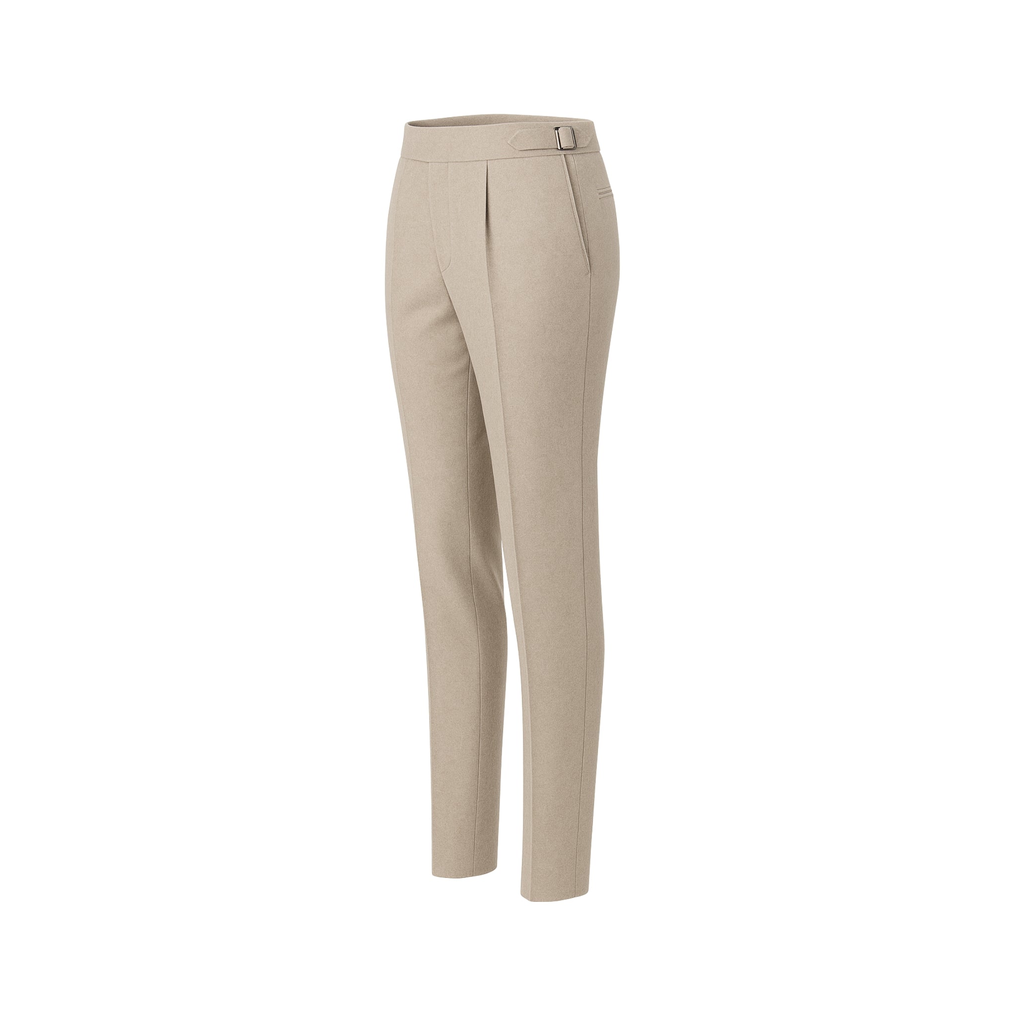 Loro Piana Men's Regatta Trousers Summer Walk Flannel in Stone