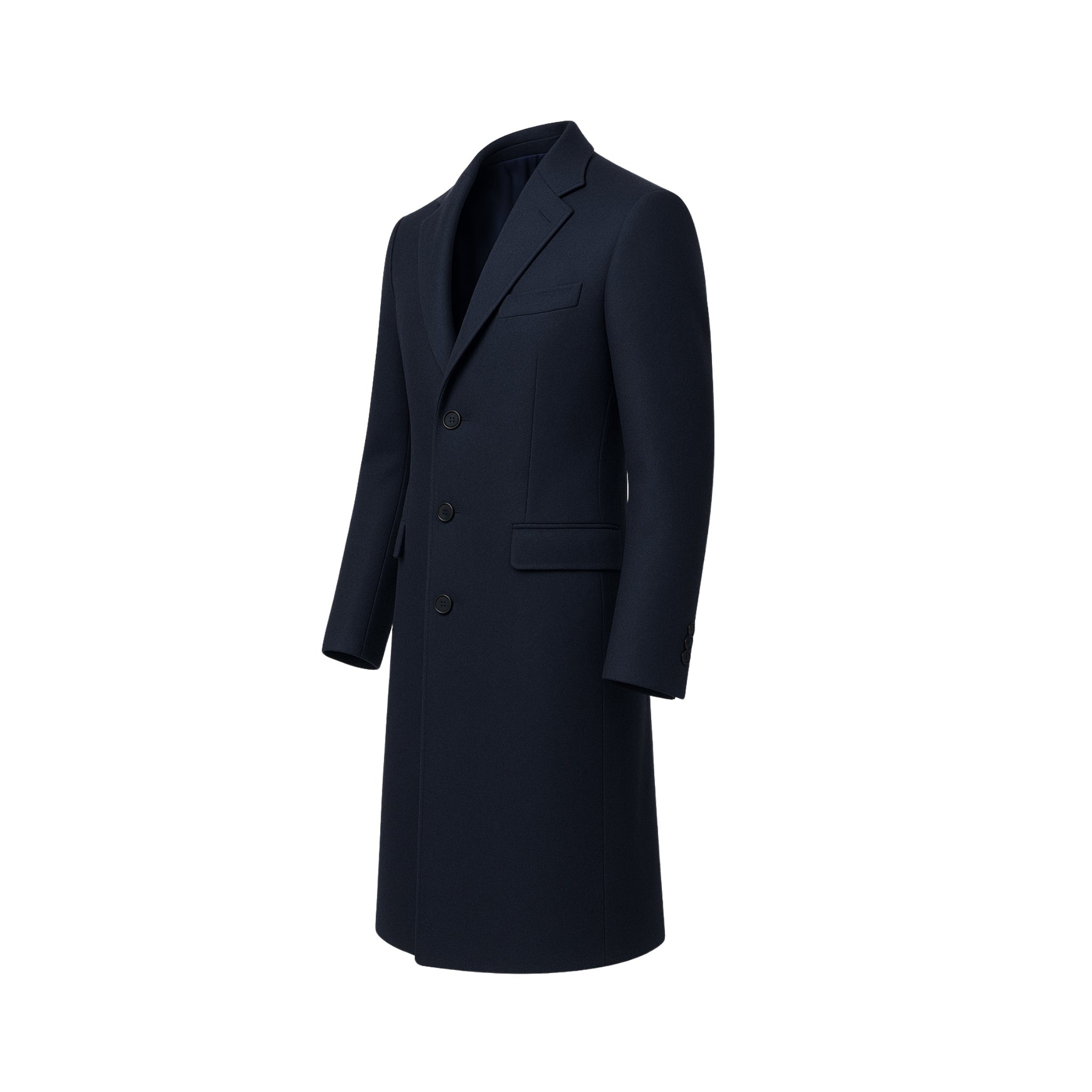 Men’s Navy Wool Overcoat