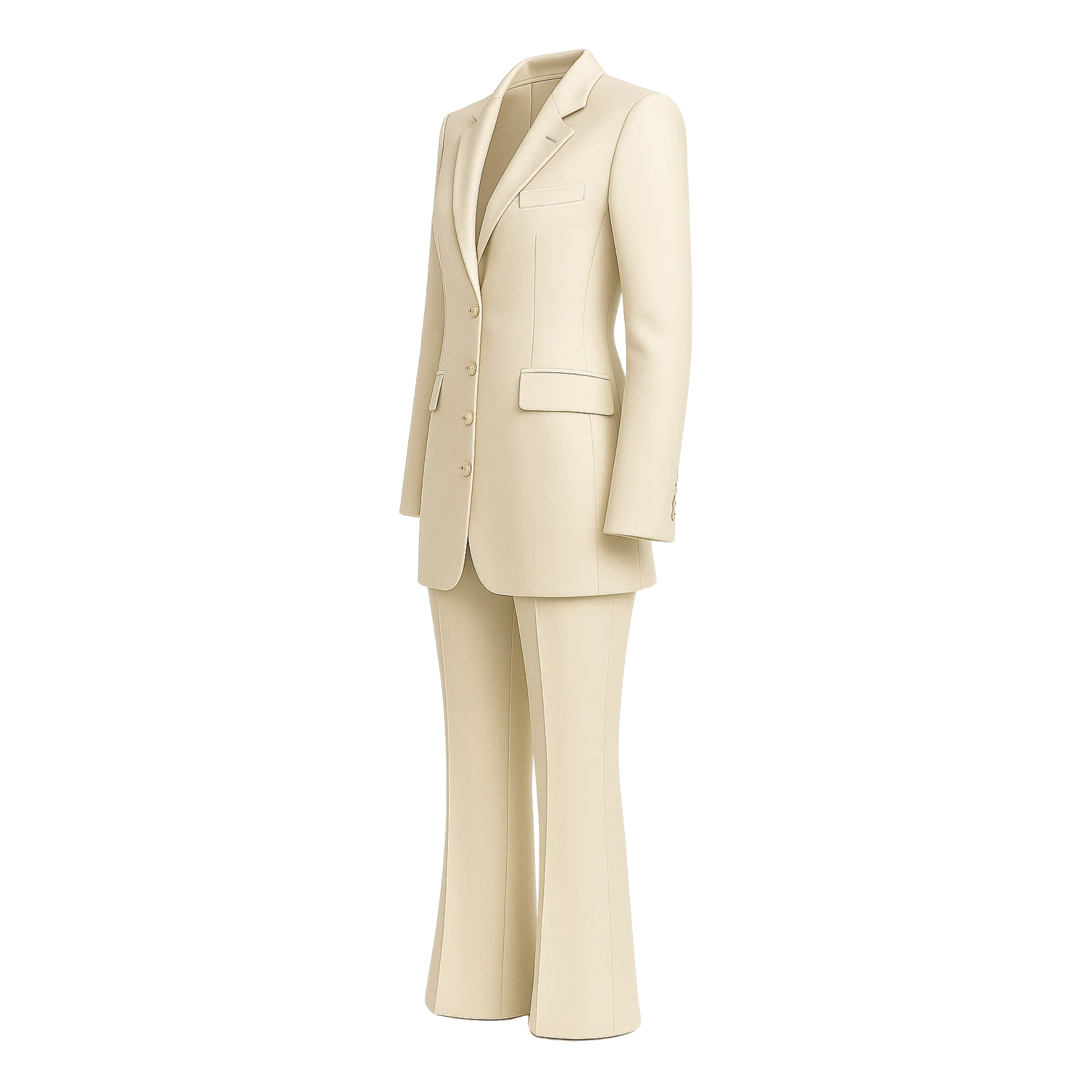 SAMPLE SALE | Cream Pantsuit Four Button Blazer