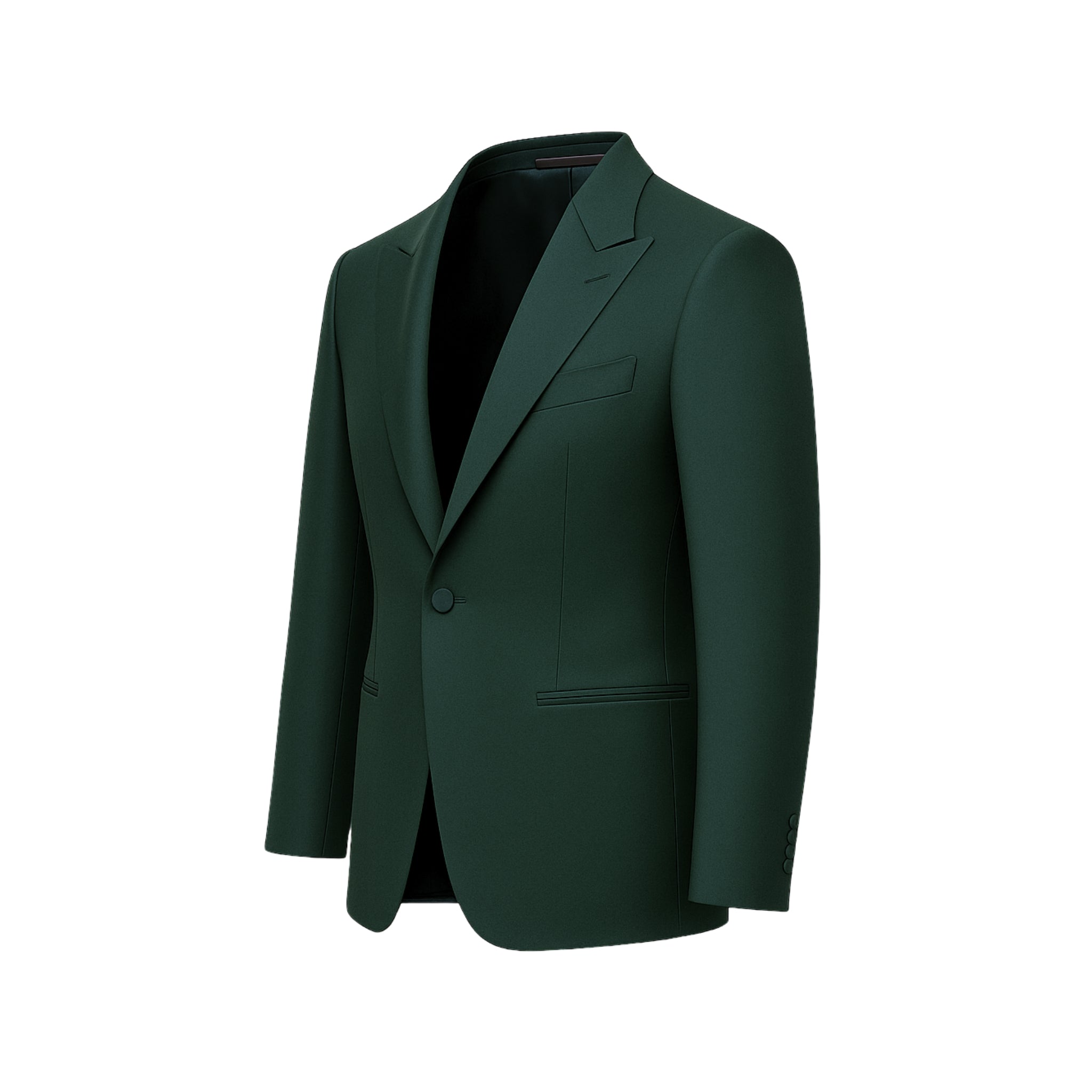 Men's Peak Lapel Wool Dinner Jacket in Hunter Green