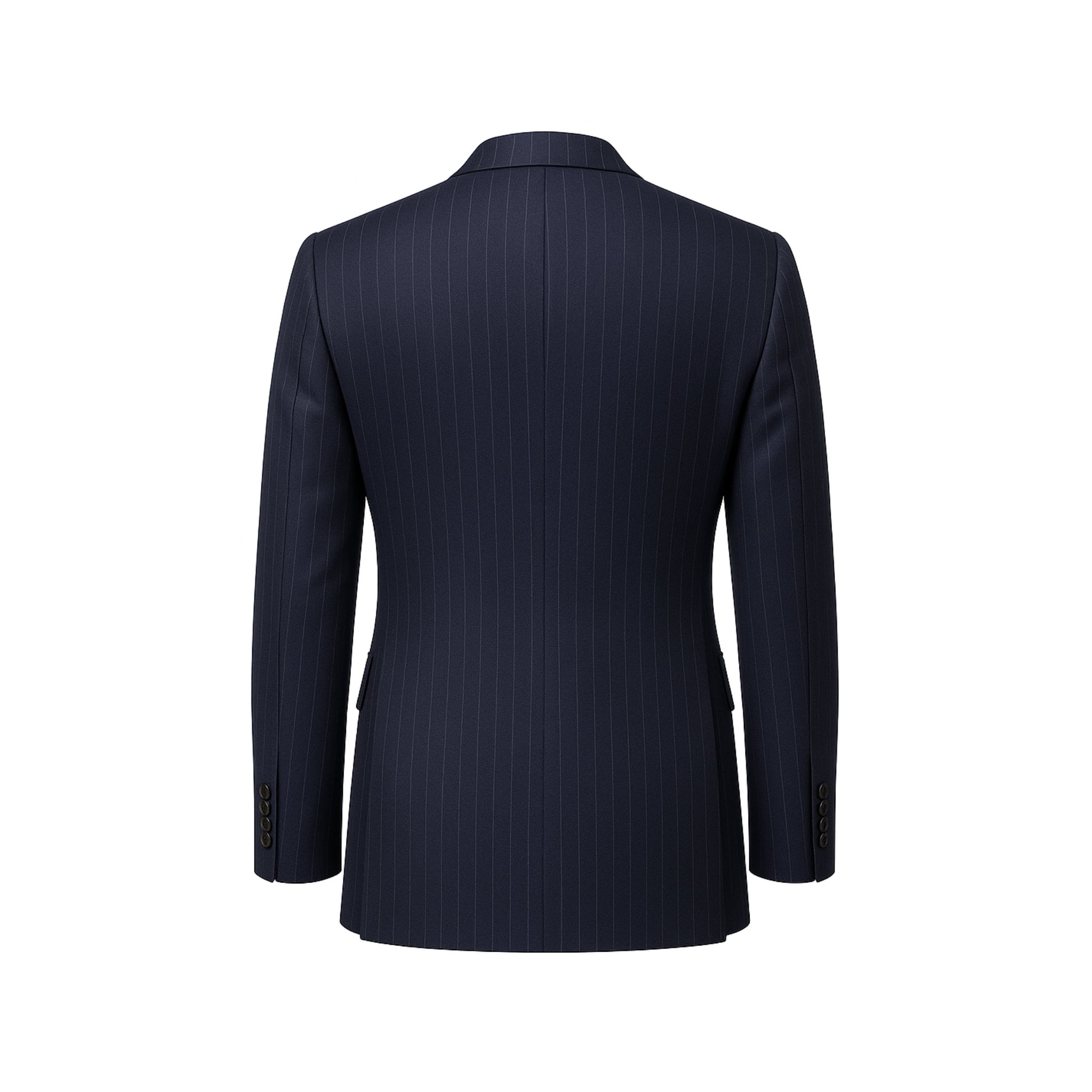 Men’s Navy Pinstripe Wool Blazer