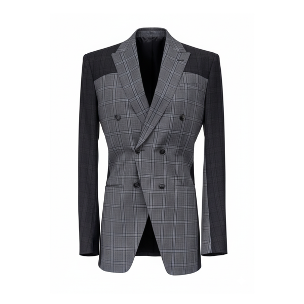 Glen Plaid Double-Breasted Blazer