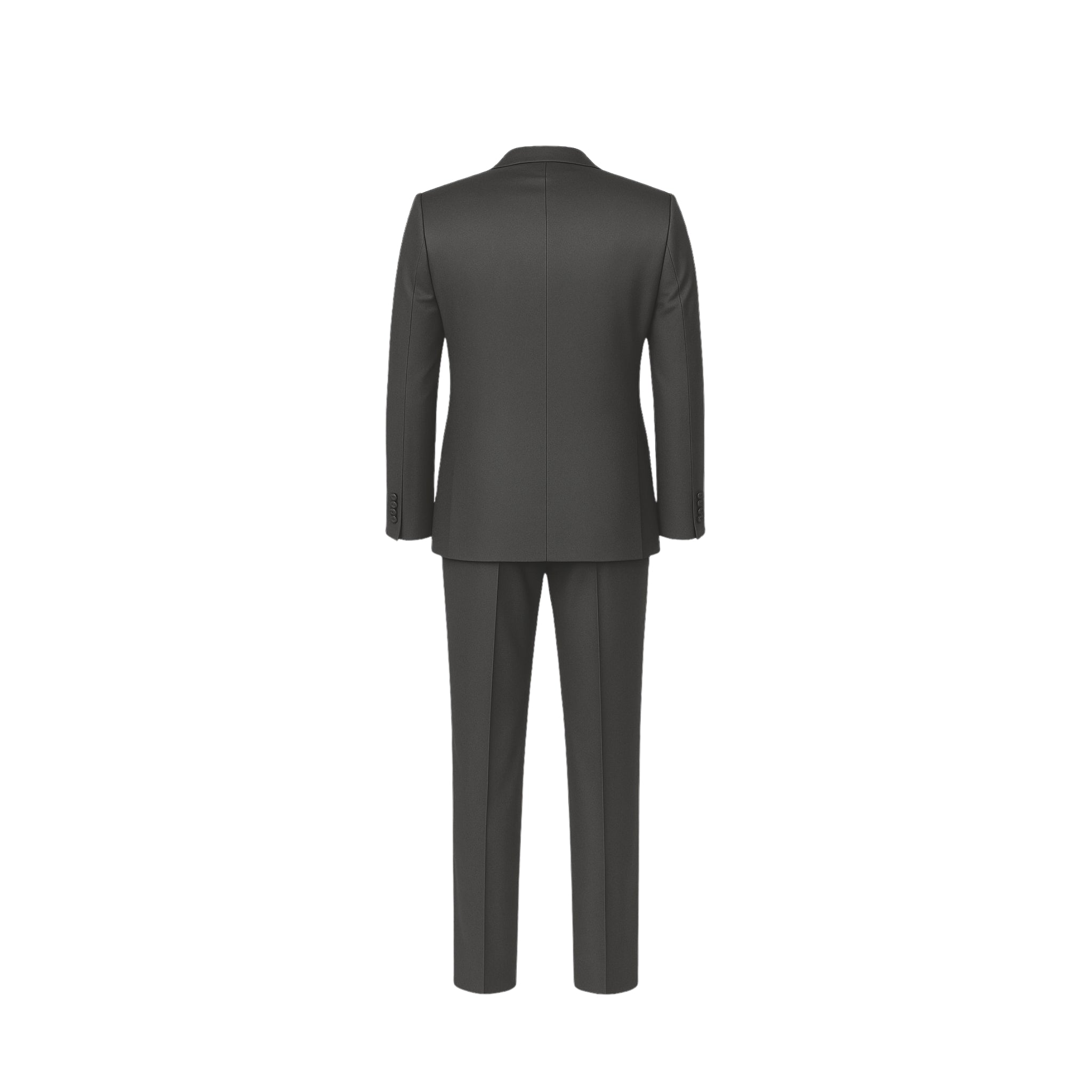 Classic Men's Peak Lapel Wool Tuxedo in Charcoal Gray