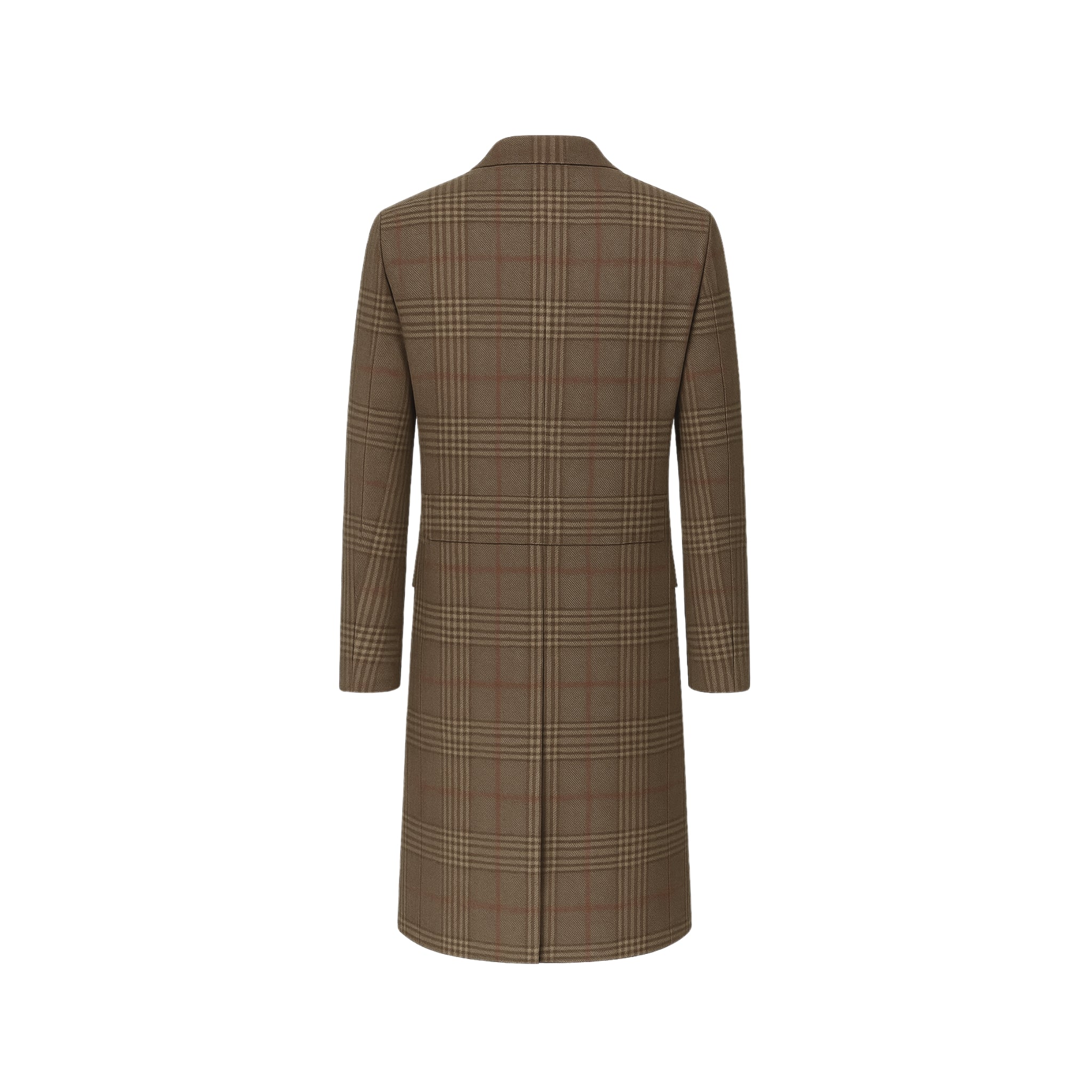 Terra Walking Coat  Glen Plaid Wool  Tailored Canvas Structure