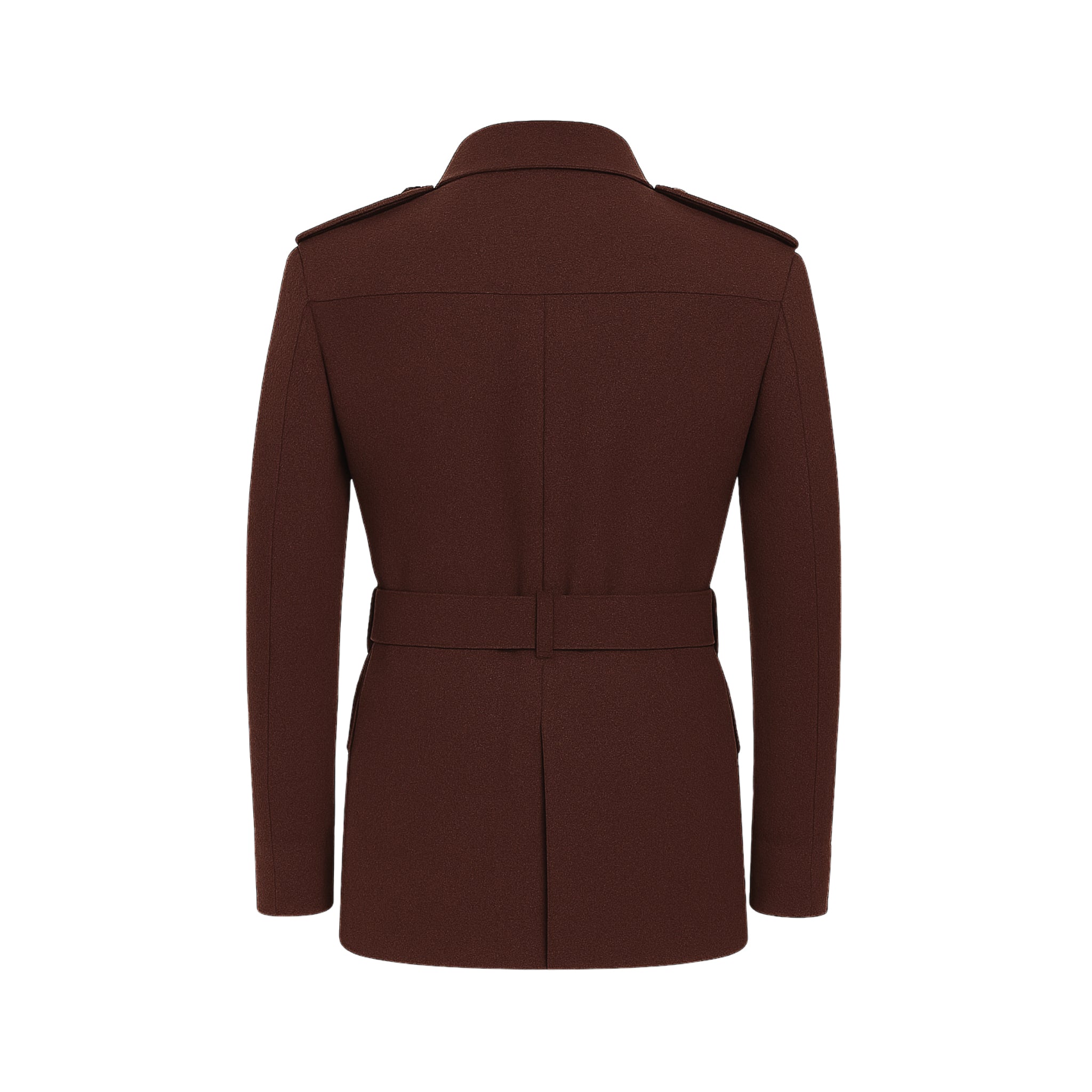 The Fuoco Rust Safari Jacket | Custom Wool Belted Field Coat