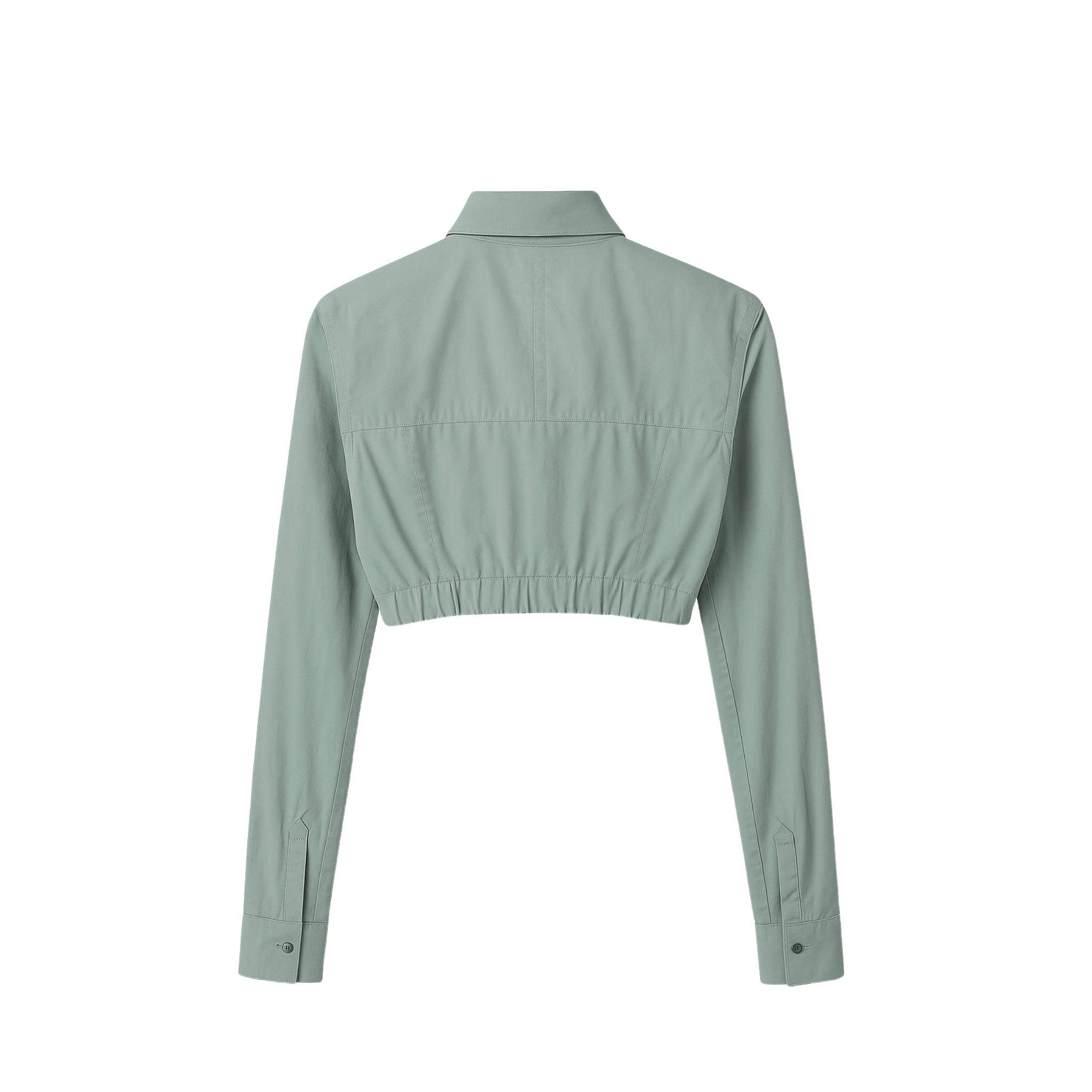 SAMPLE SALE | Green Cropped Button Down Shirt