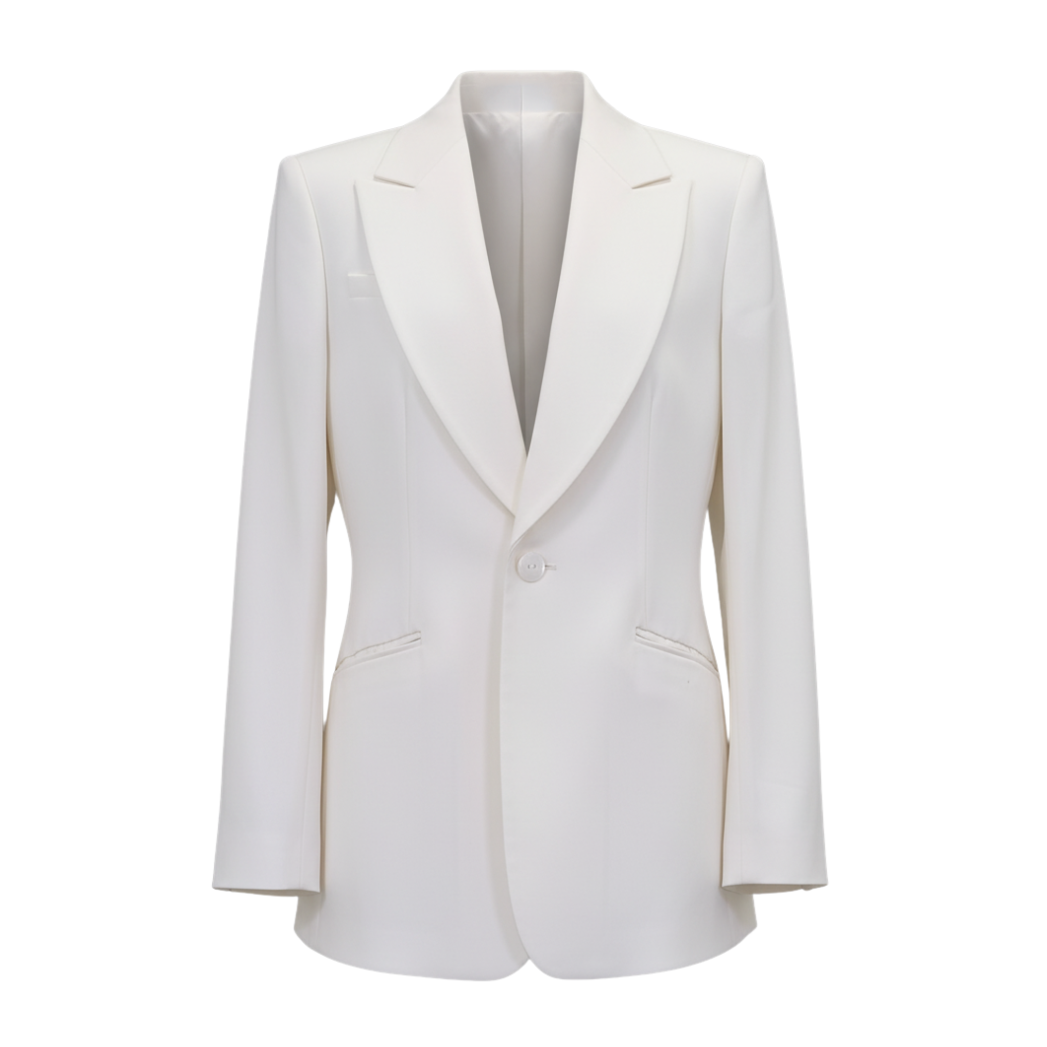 Ivory Sculpted Single-Button Blazer