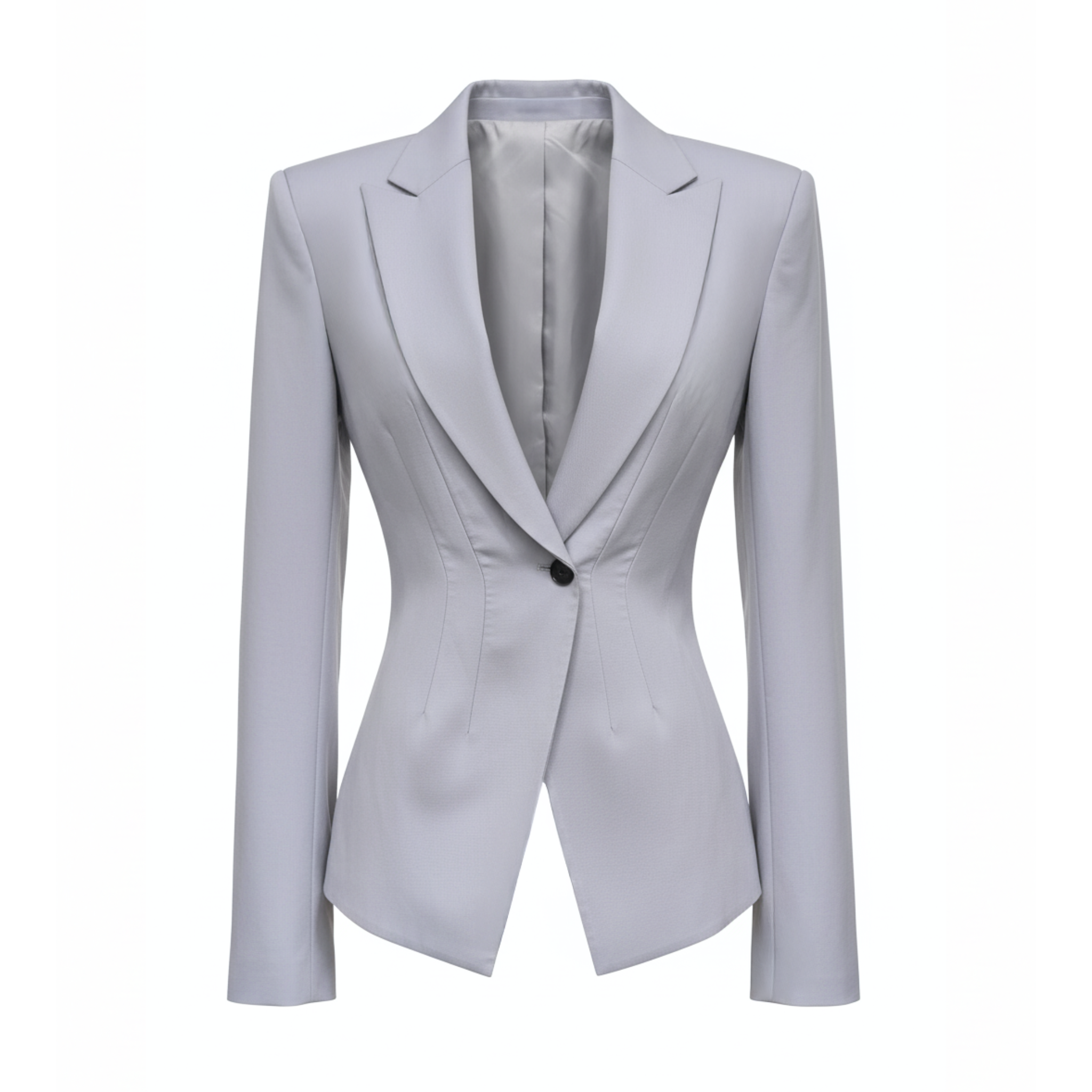 Women's Grey Open Back Power Blazer – Luxe Tailored Boudoir Wear