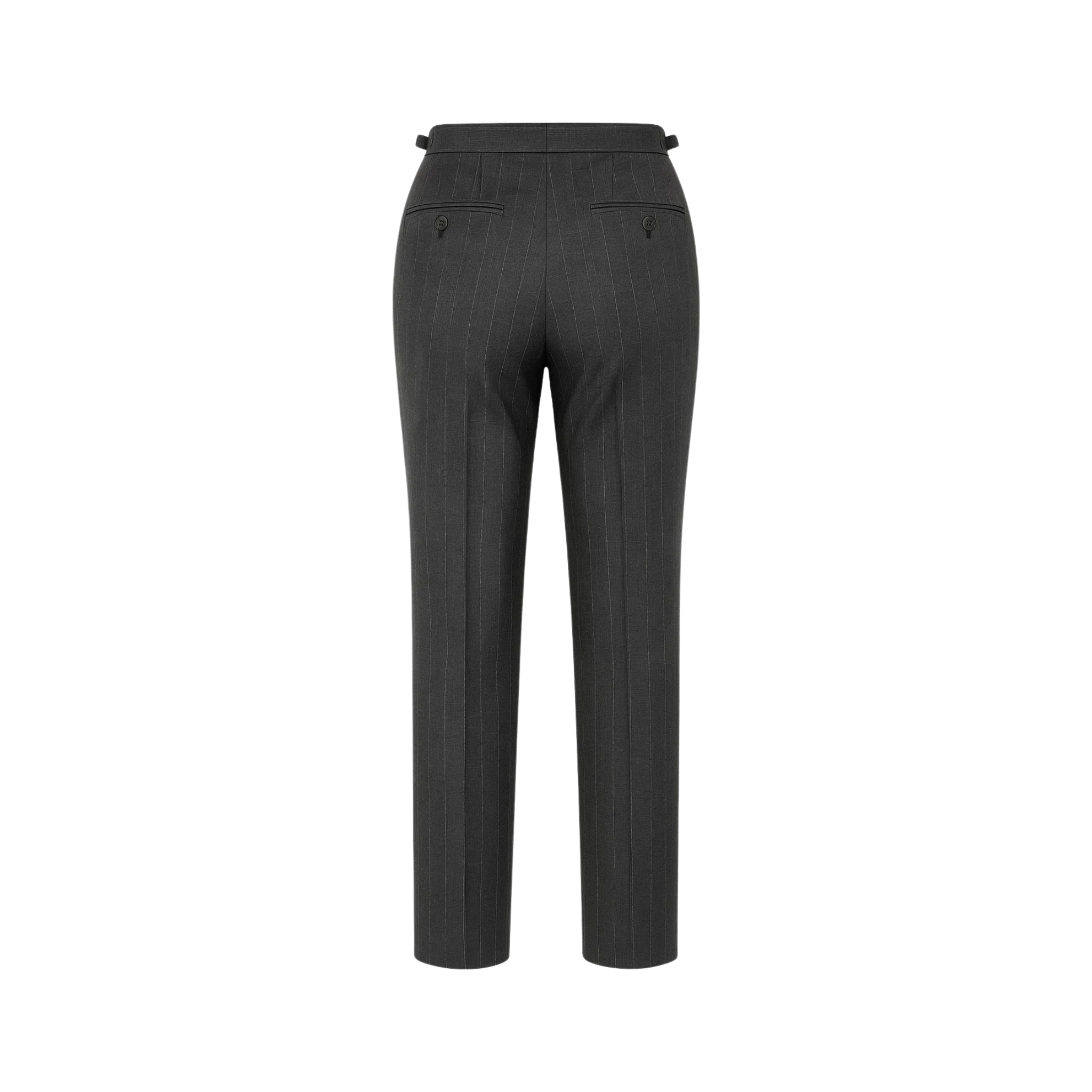 Grey Pinstripe Tapered Suit Trouser