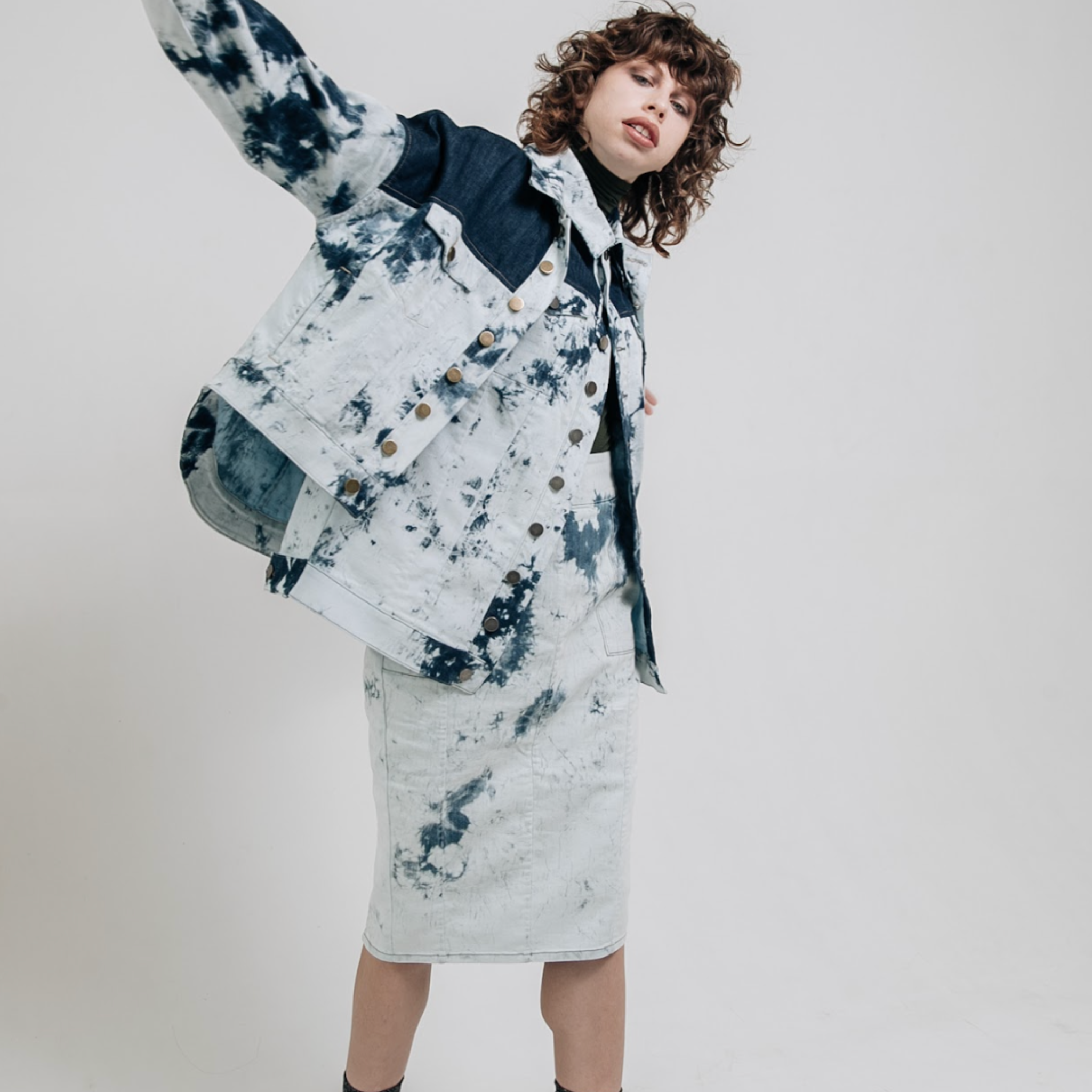 SAMPLE SALE | Tie Dye Denim Pencil Skirt