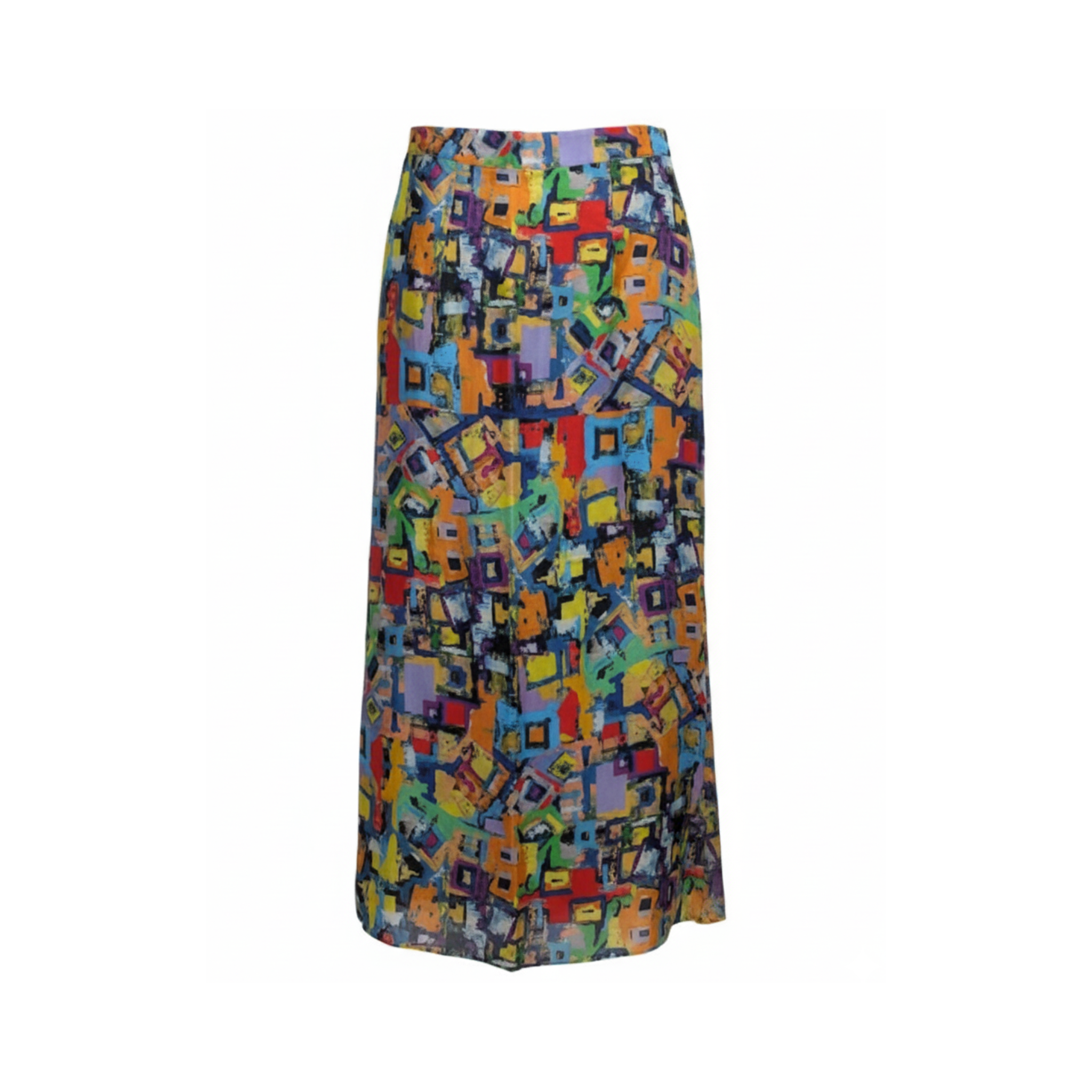 abstract_multicolor_maxi_skirt_front — Tailory multicolor abstract-print maxi skirt front view