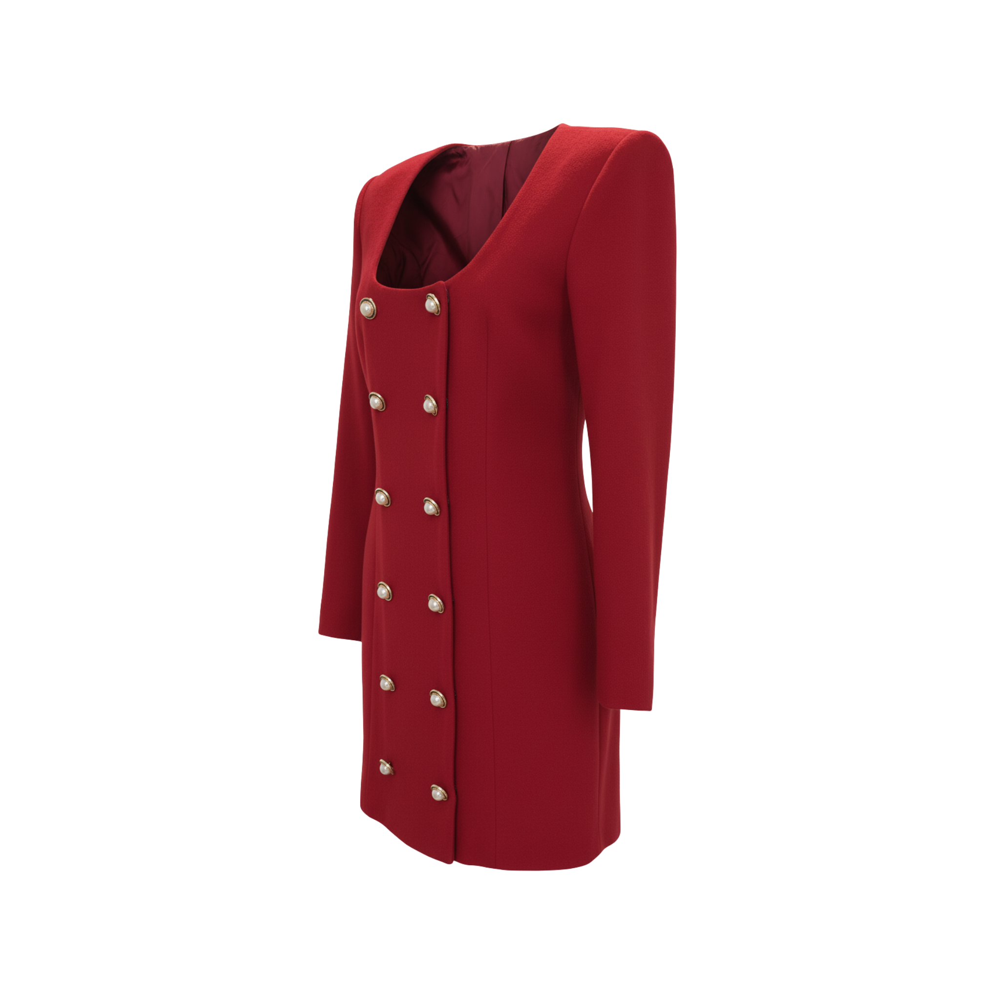 Tailory crimson tailored blazer dress with sculpted waist side view