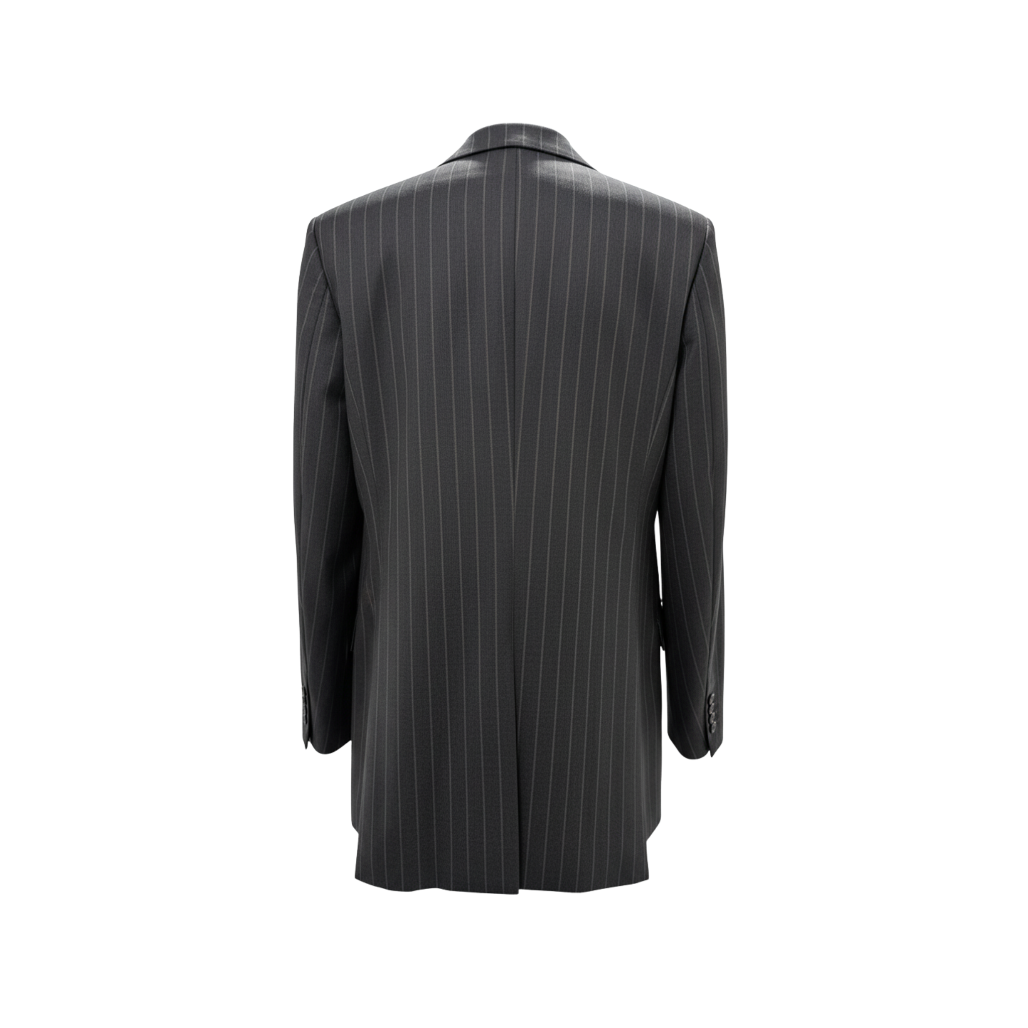 Tailory charcoal pinstripe oversized blazer back view