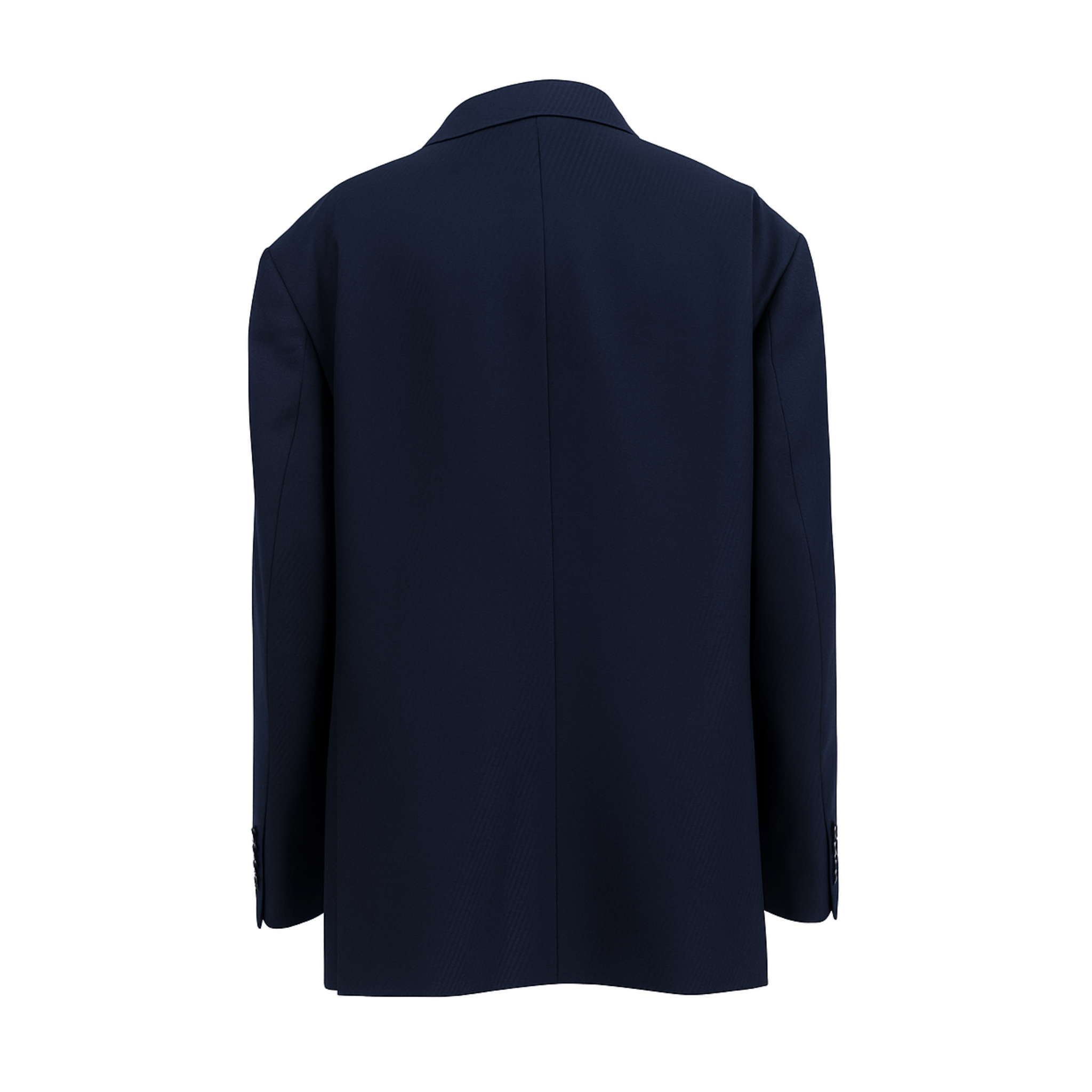 Tailory navy textured wool notch lapel blazer back view