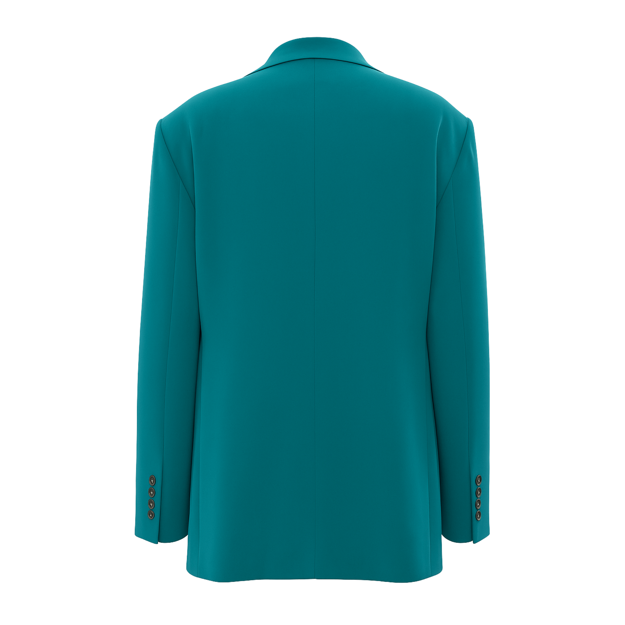 Tailory teal silk faille back panel blazer back view