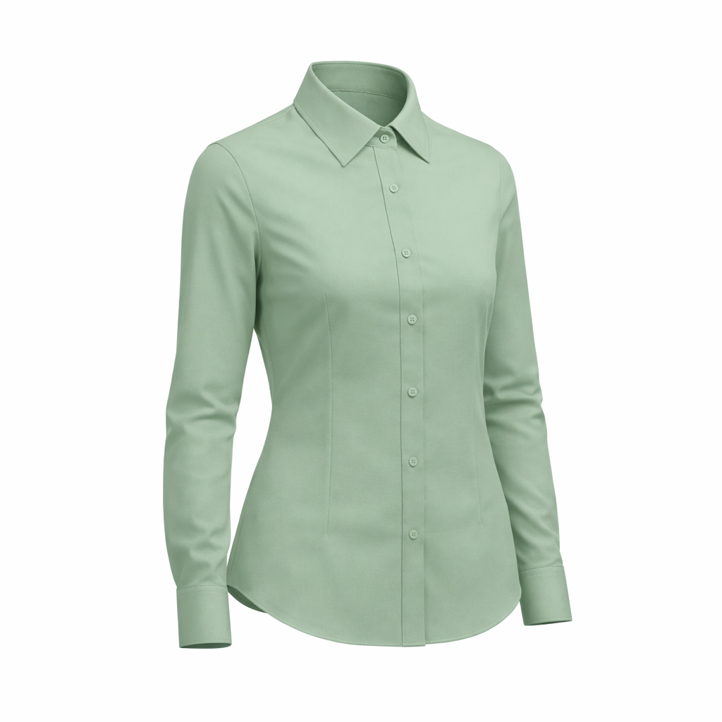 Light green shirt on a white background