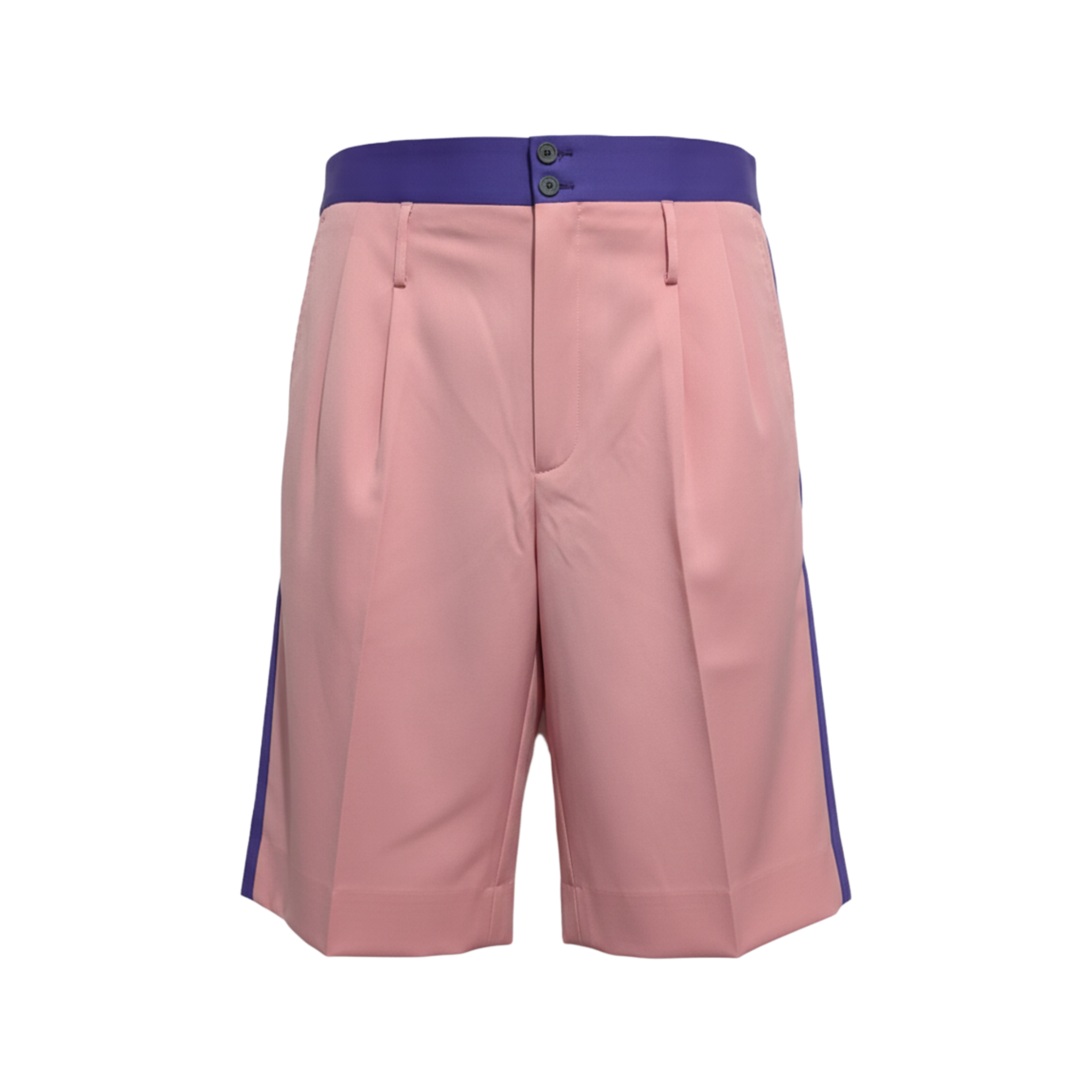 Tailory blush pink color-block tailored shorts front view