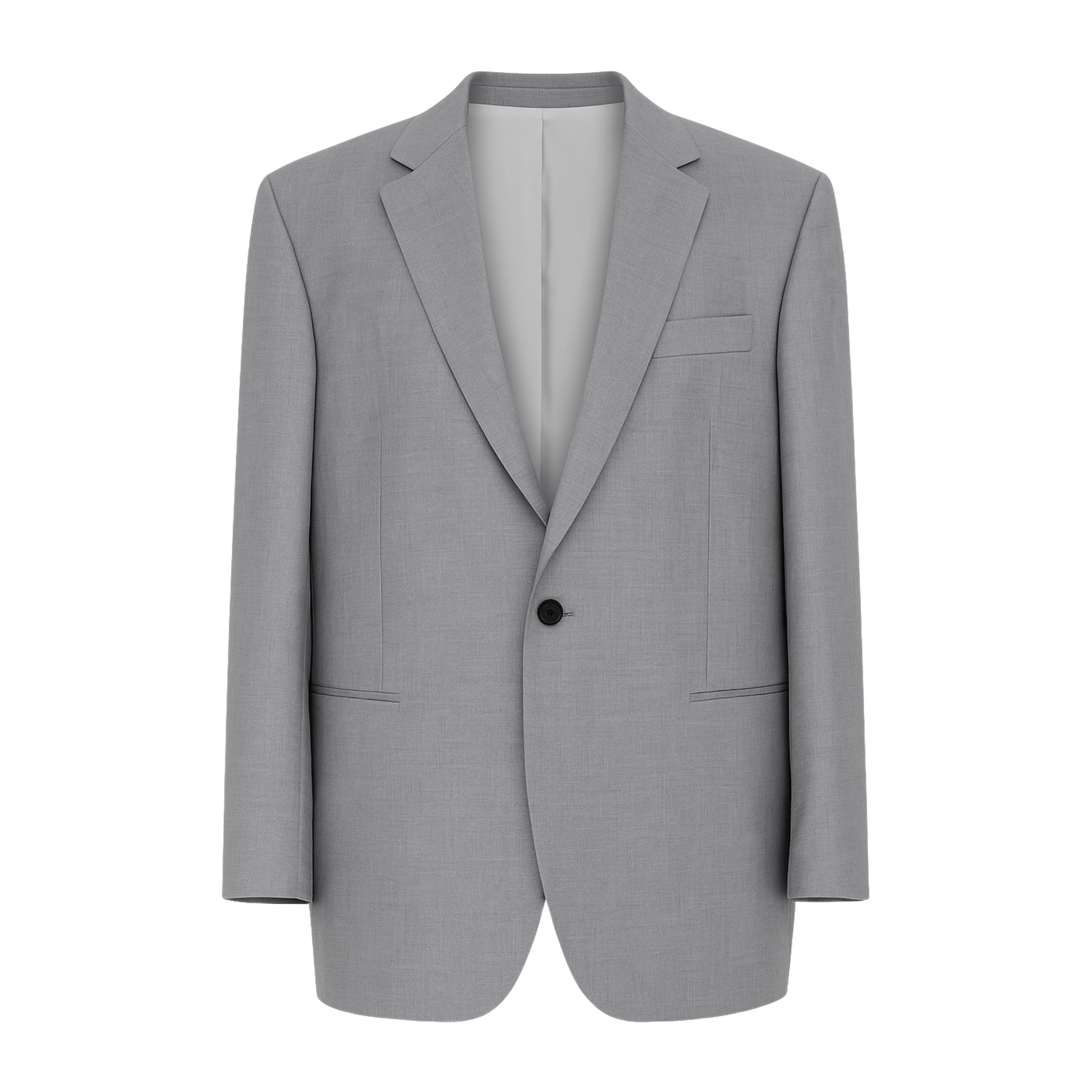 Tailory light gray single-breasted blazer with notched lapel front view