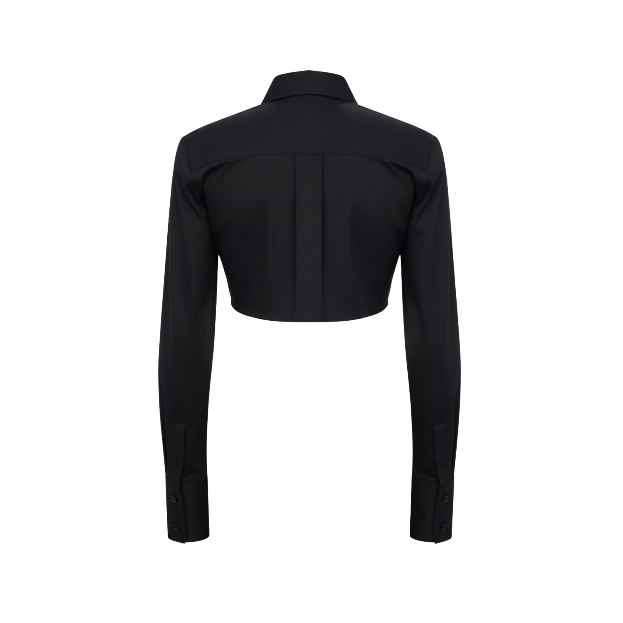 Tailory black cropped tailored shirt back view