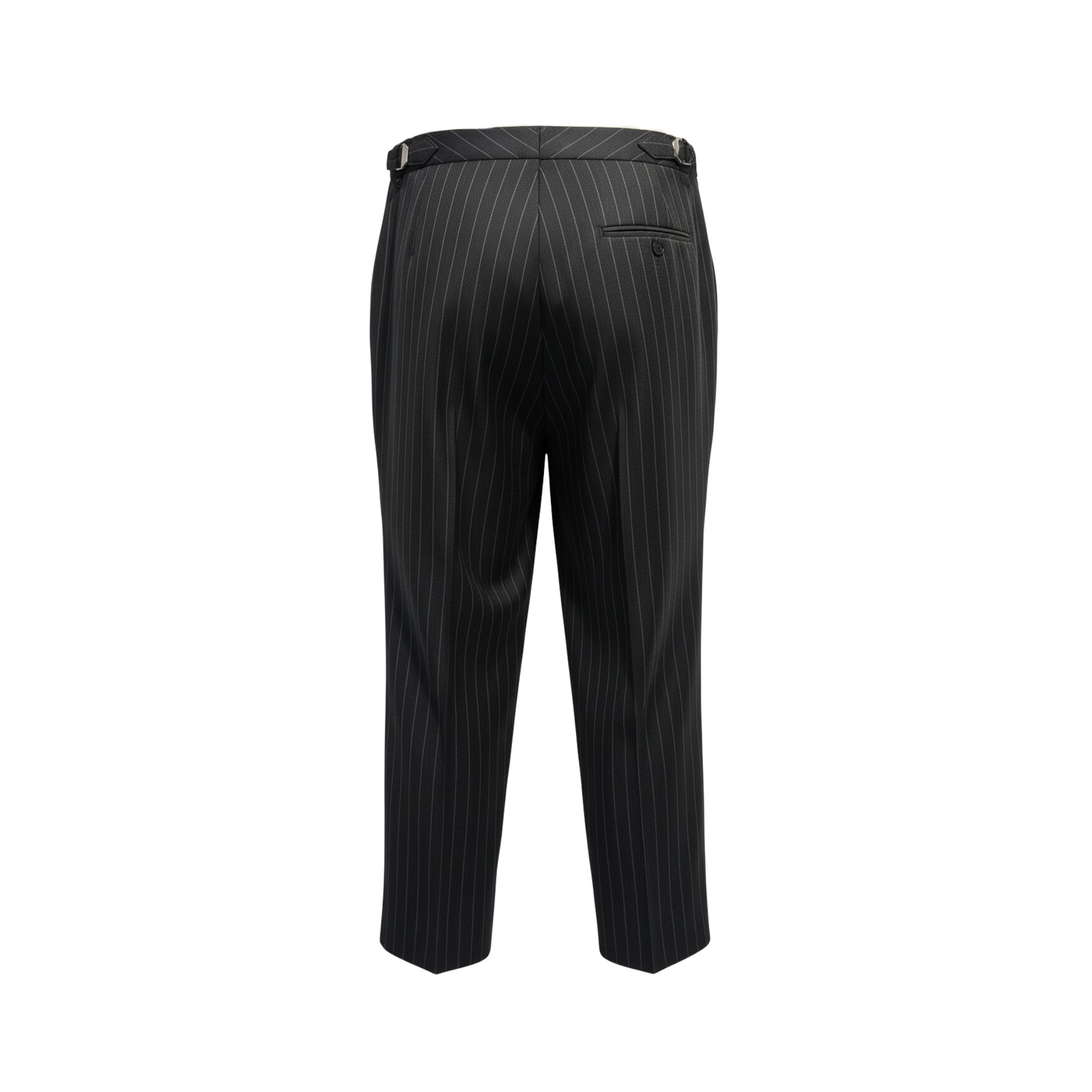 Tailory charcoal pinstripe tailored trousers back view